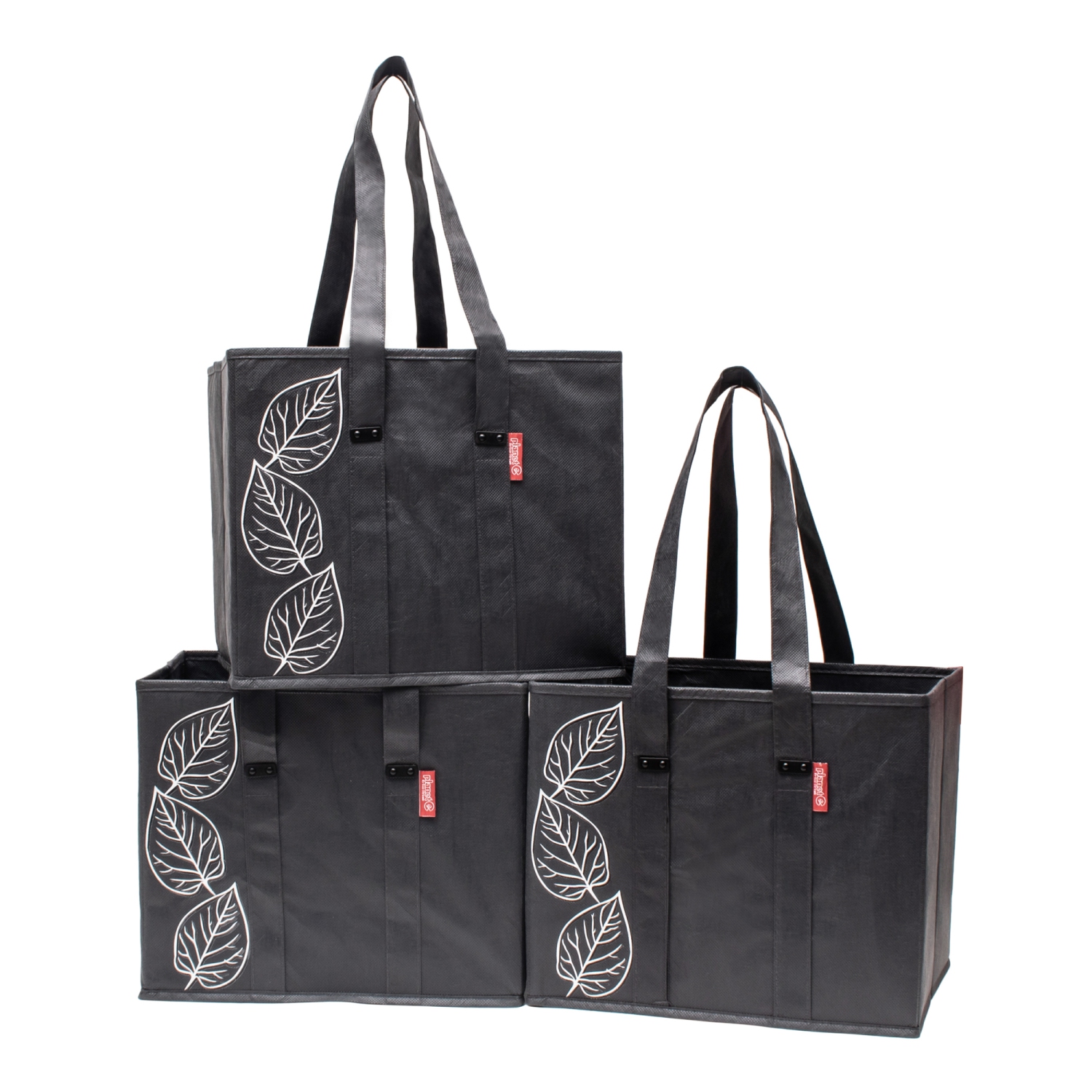 Sacs d'épicerie pliables et lavables réutilisables avec bas renforcés anthracite de Planet E