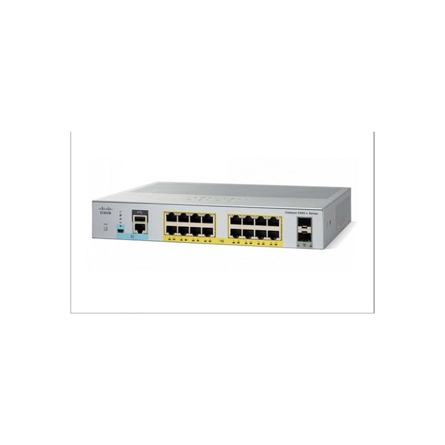 Cisco Catalyst 2960L-16PS-LL - Switch - managed - 16 x 10/100/1000 + 2 x Gigabit SFP - desktop, rack-mountable - PoE+ (120 W) (WS-C2960L-16PS-LL)