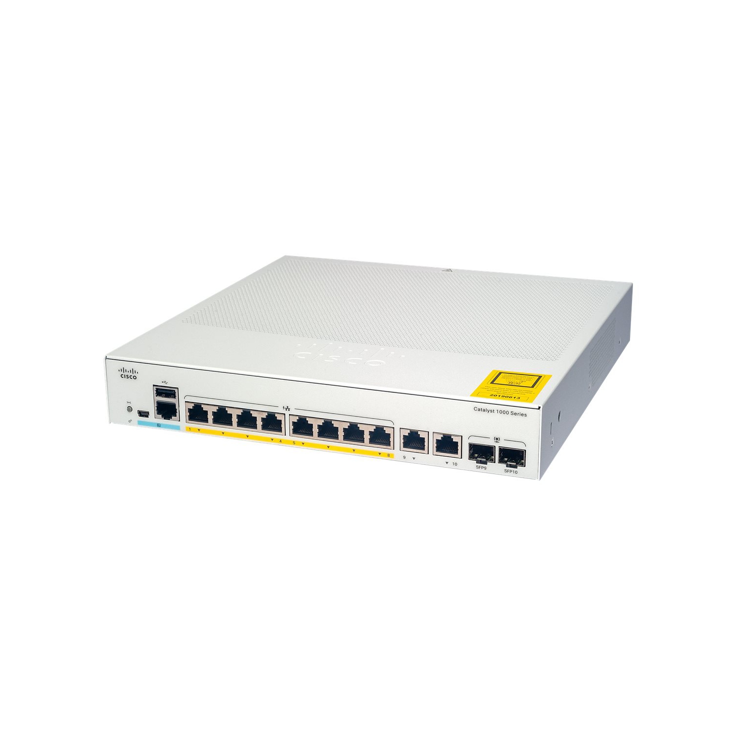 Cisco Catalyst 1000-8FP-2G-L - Switch - managed - 8 x 10/100/1000 + 2 x combo Gigabit SFP (uplink) - rack-mountable - PoE+ (120 W) (C1000-8FP-2G-L)