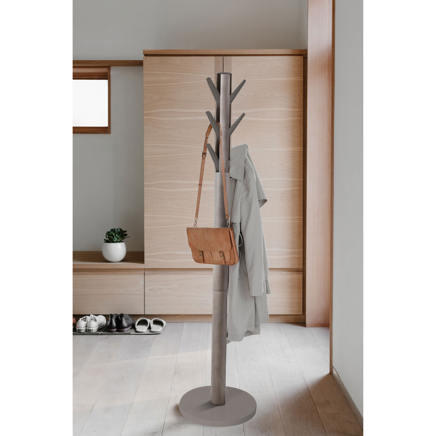 Umbra Flapper Wood Coat Rack - Grey