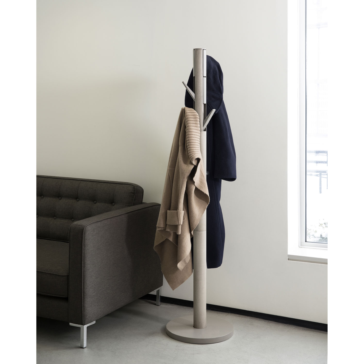 Umbra Flapper Wood Coat Rack - Grey