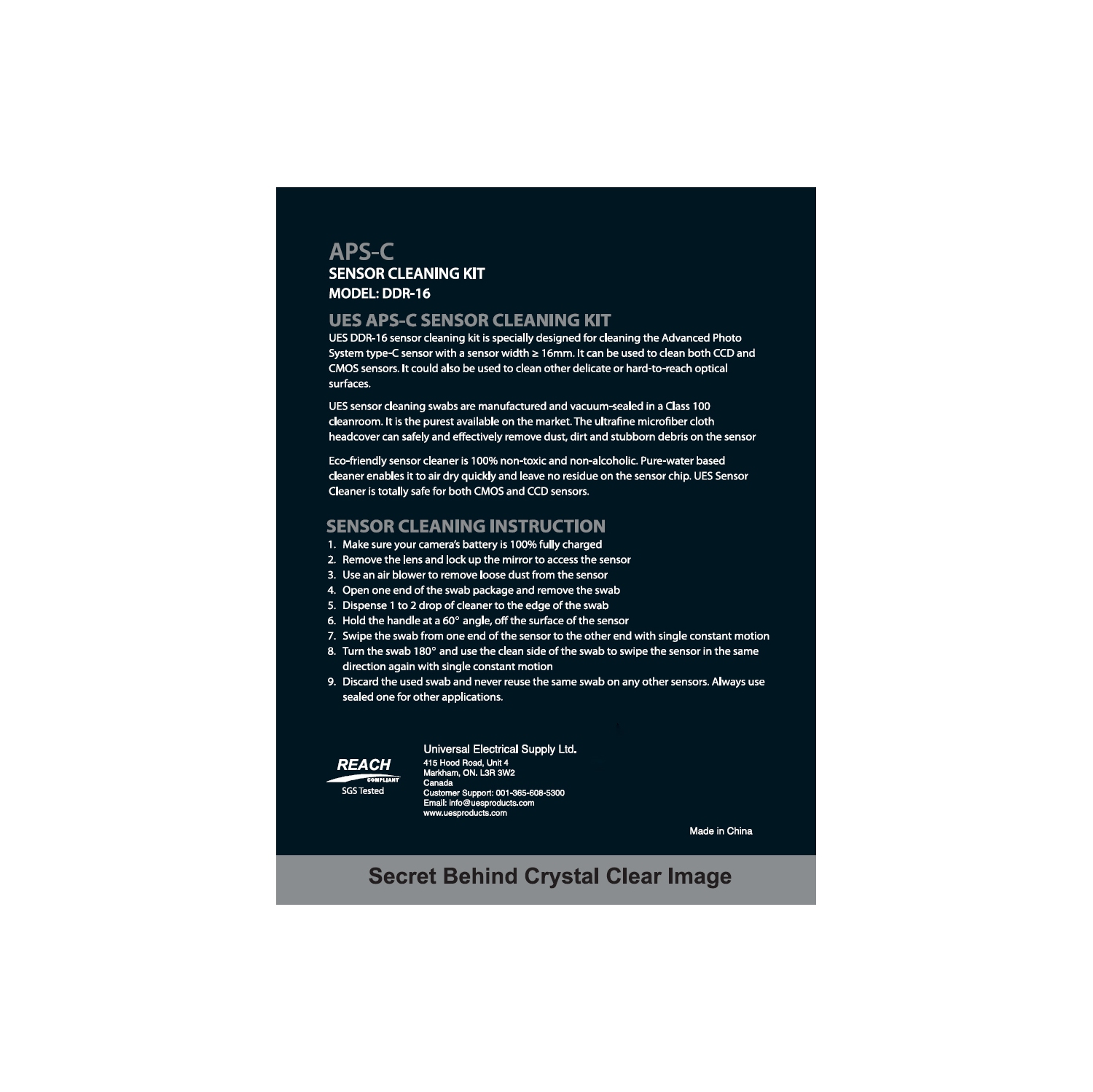 Trousse de nettoyage DDR16 pour appareil photo reflex numérique ou reflex numérique capteur APS-C