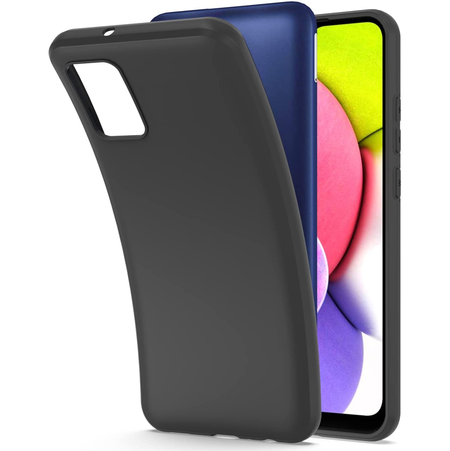【CSmart】 Thin TPU Silicone Jelly Bumper Soft Case Back Cover for Samsung Galaxy A03s (Canadian Version), Black