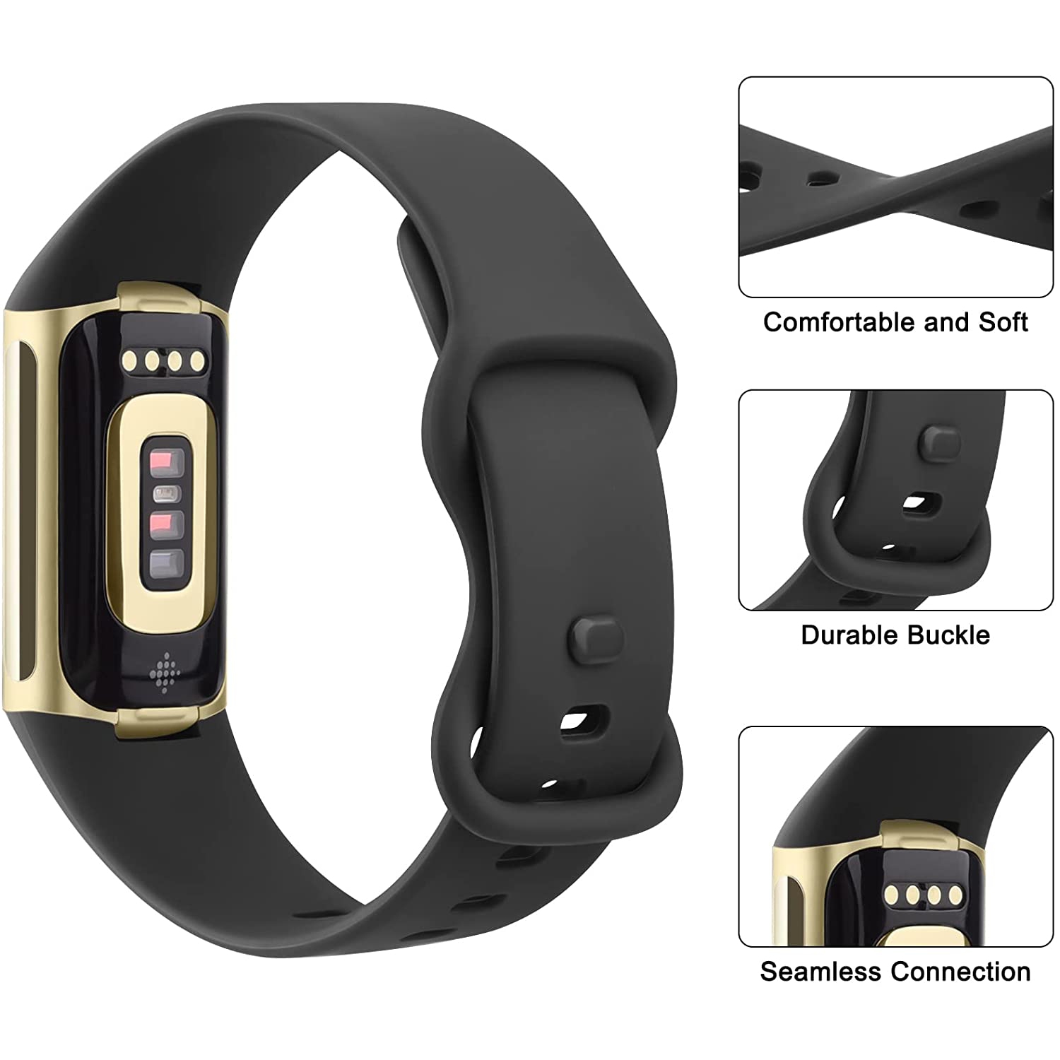 5 PACK Bands Compatible with Fitbit Charge 5 Band for Women Men, Soft Silicone Sport Strap Replacement Wristbands for Fitbit Charge 5 Smartwatch