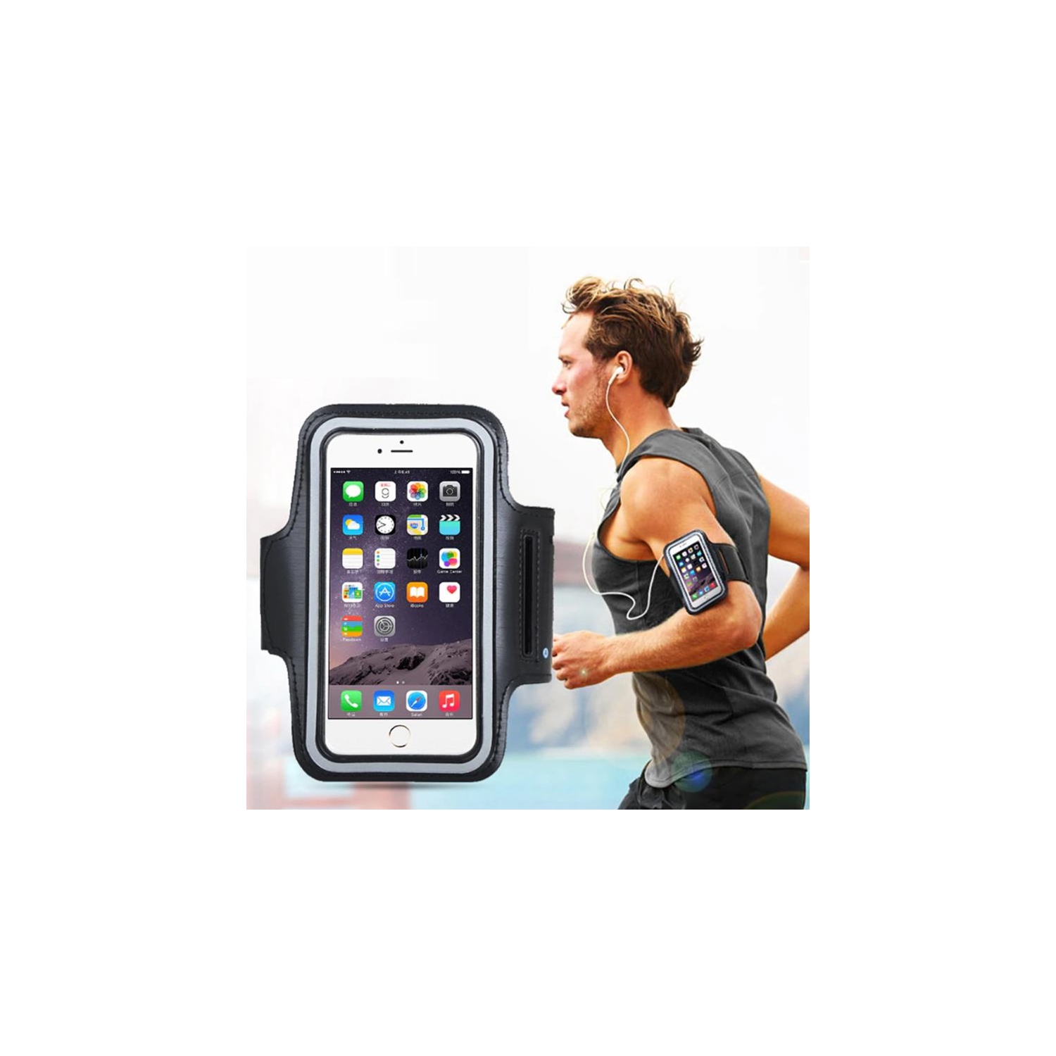 【4.7"-5.4"】 CSmart Mince Étanche Sports Gym Running Arm Band Holder Case pour 4.7"-5.4" iPhone Samsung Téléphone Universel