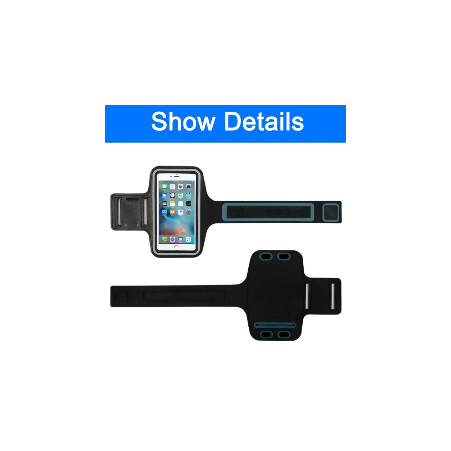 【5.5"-6.0"】 CSmart Mince Étanche Sports Gym Running Arm Band Holder Case pour 4.7"-5.4" iPhone Samsung Universal Phone