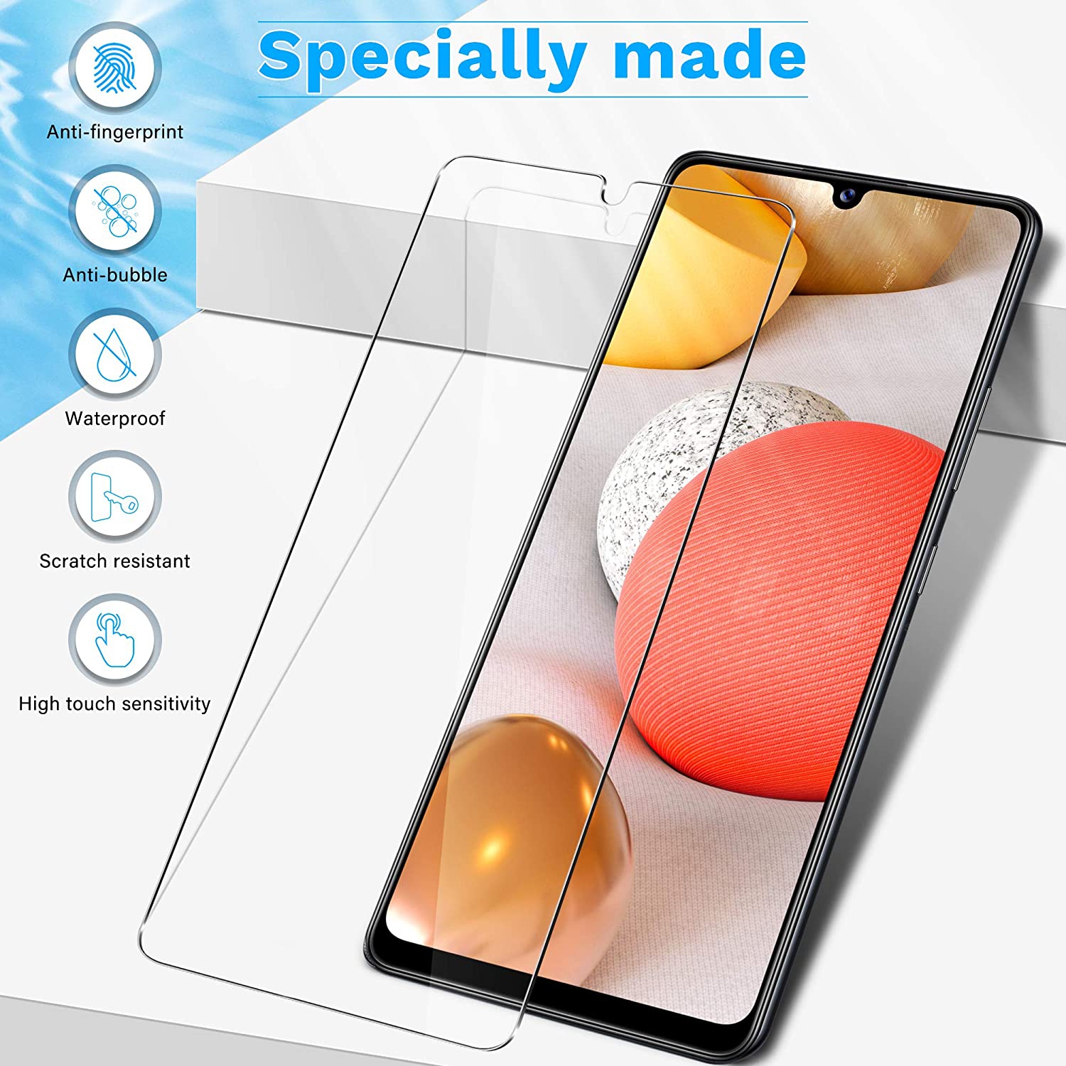 (KeeGuard) For Samsung A42 5G Screen Protector Tempered Glass - Full Coverage Display Guard for Galaxy A42