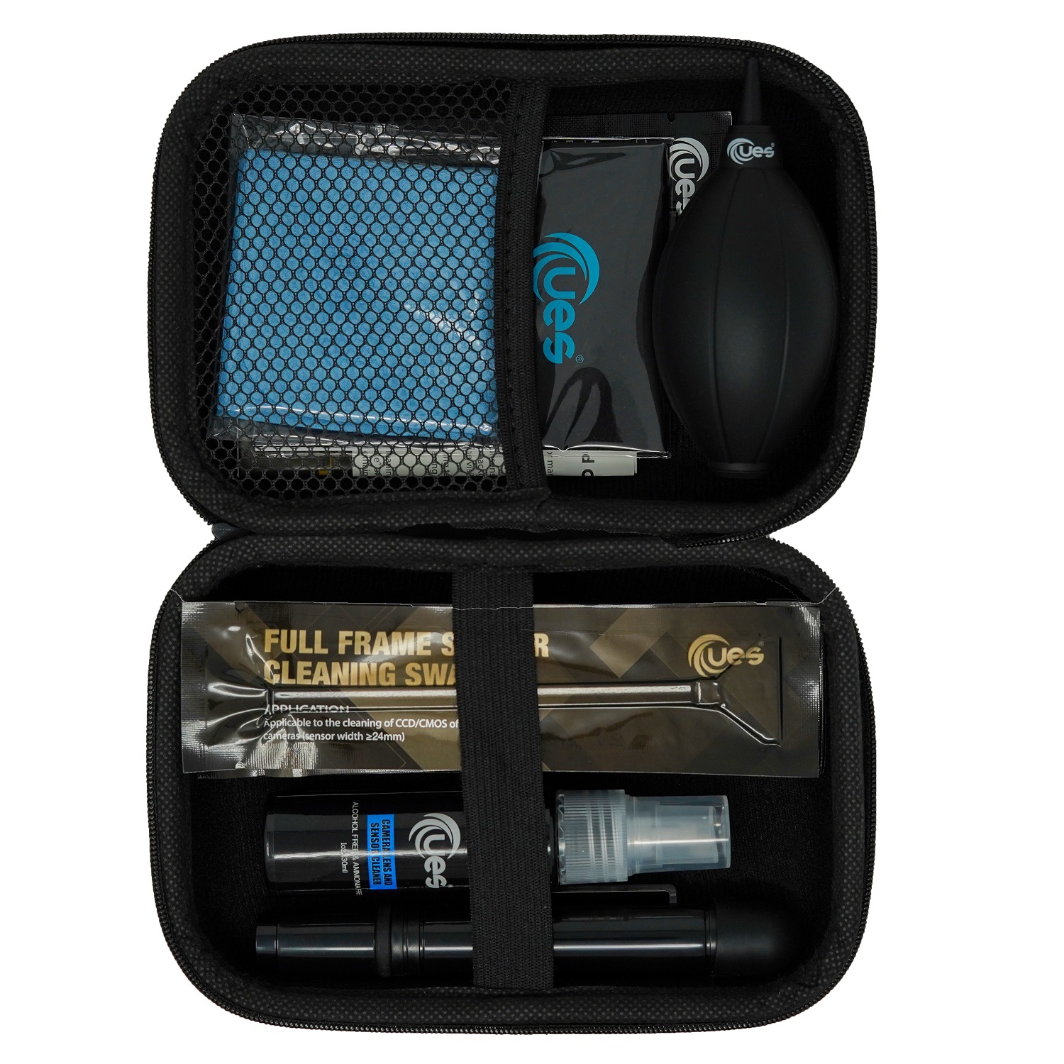 UES DSLR Camera Sensor and Lens Cleaning Travel Kit: Full-Frame Sensor Cleaning Swab, Cleaner, Air Blower, Microfiber Cloth, Lens Cleaning Pen, Lens