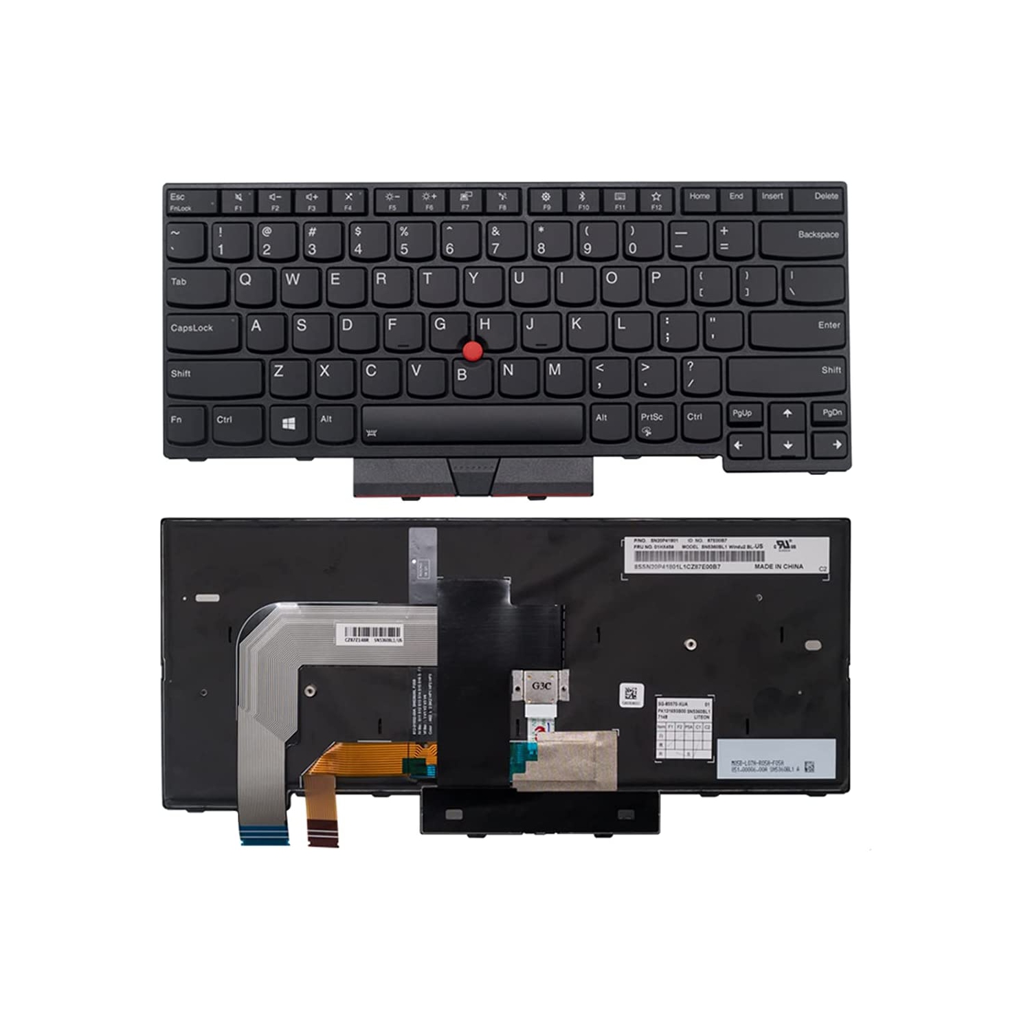 New US IBM Lenovo US Layout Backlit Keyboard for Lenovo Thinkpad T470 T480 A475 A485 Black