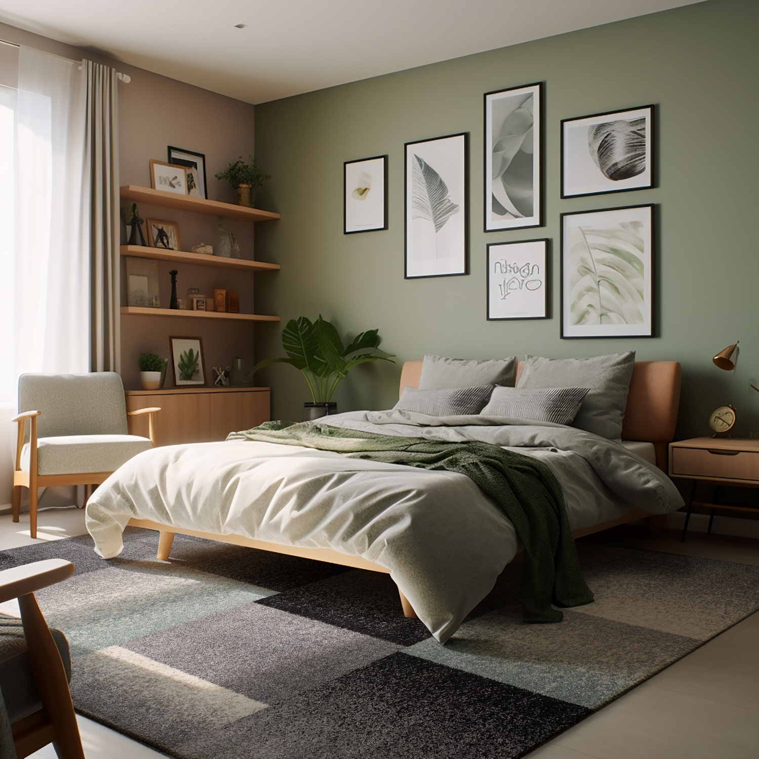 Tapis d'intérieur contemporain abstrait Riwaq blanc/gris