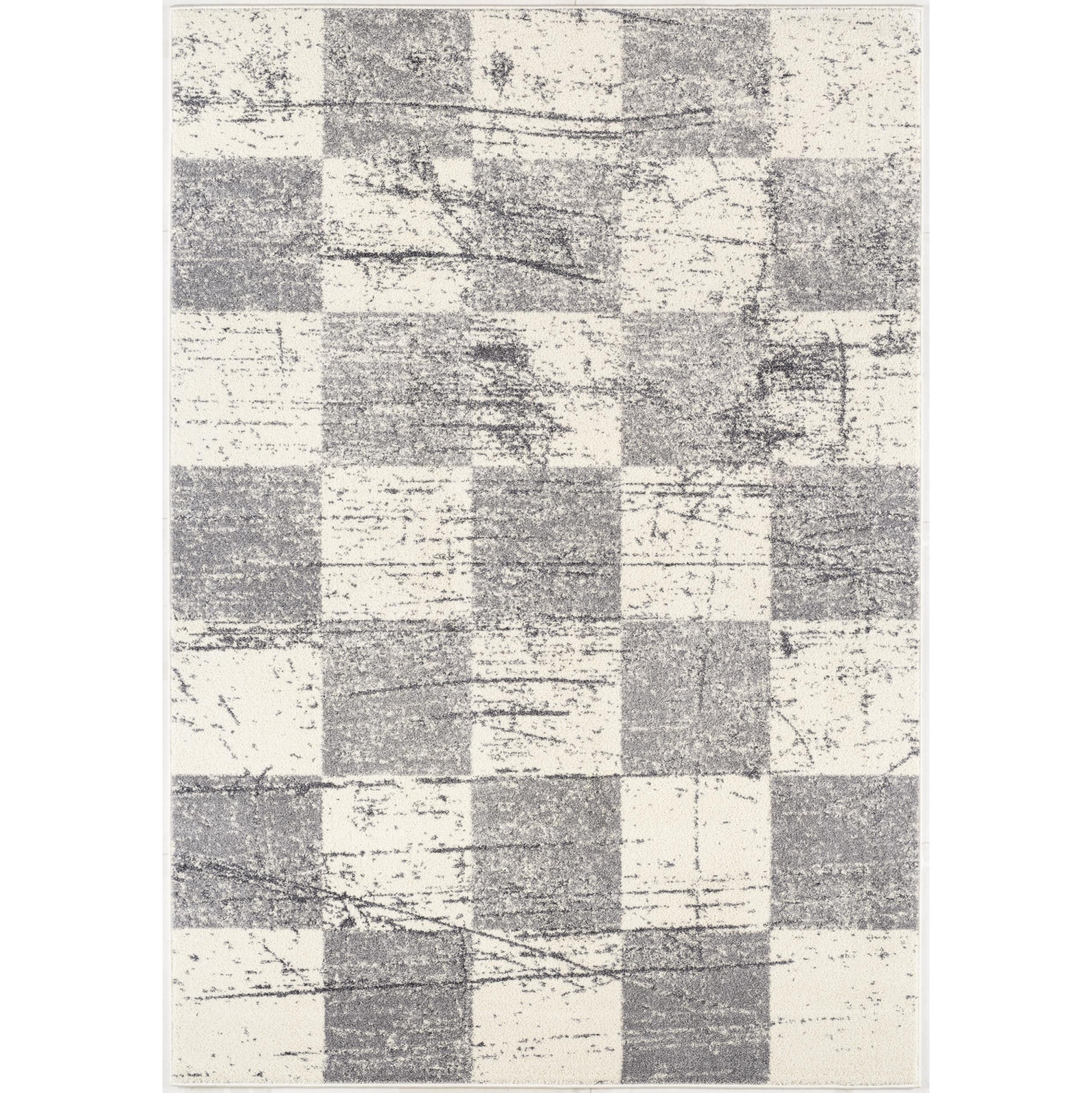Rug Branch Prana Contemporary Checkered White/Grey Indoor Area Rug