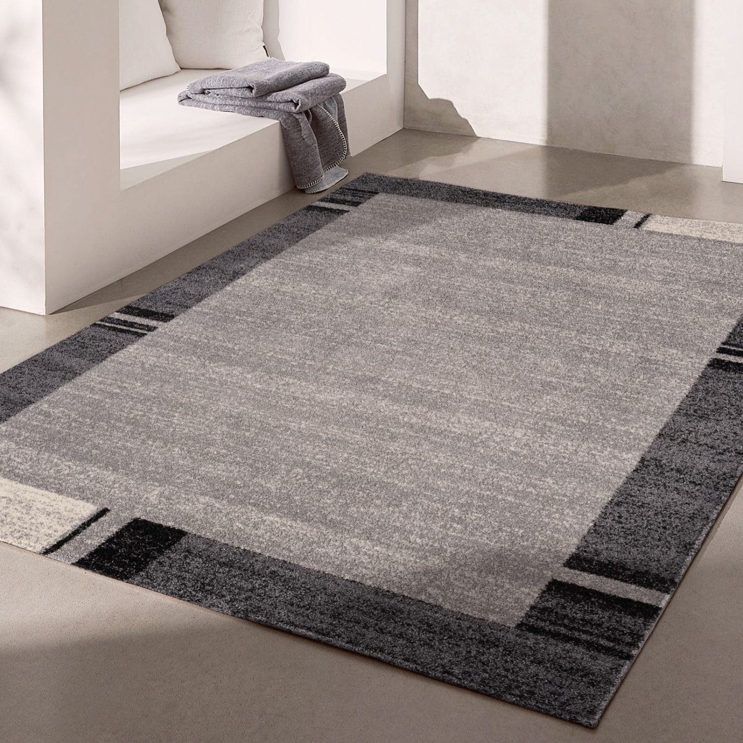 Rug Branch Wasl Contemporary Geometric Grey/Black Indoor Area Rug