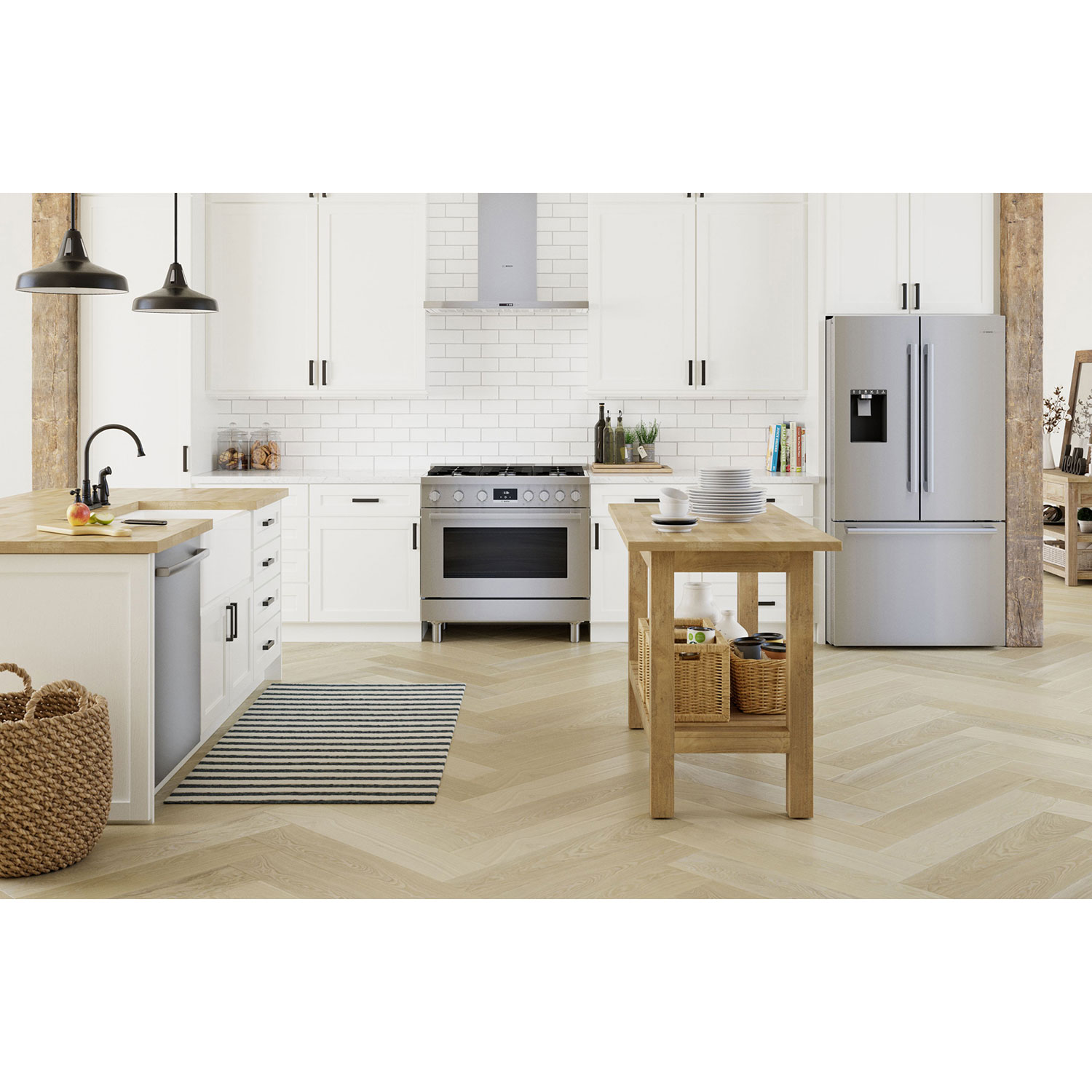 Bosch 36" 26 Cu. Ft. French Door Refrigerator with Water & Ice Dispenser - Stainless Steel