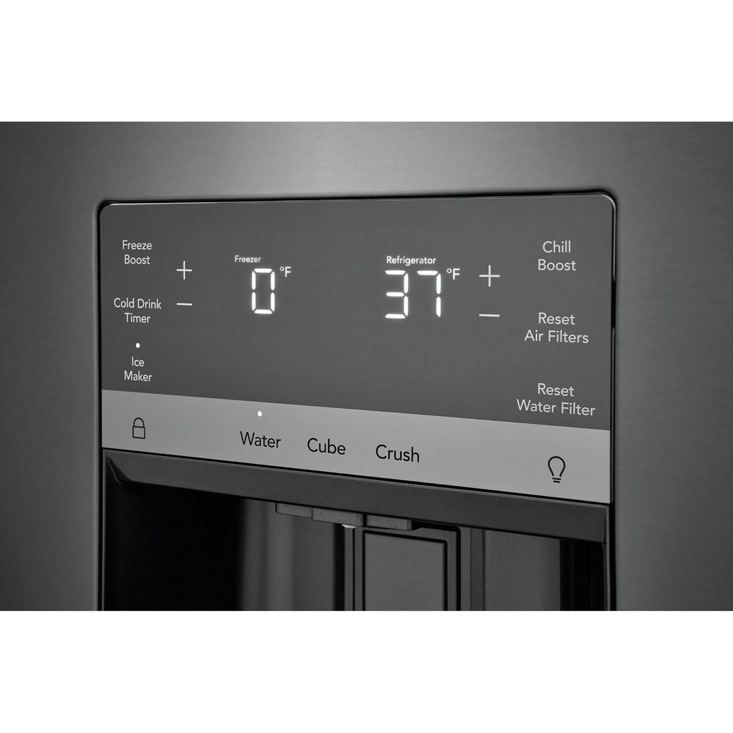 Réfrigérateur à deux portes de 36 po avec distributeur d'eau et de glaçons Gallery de Frigidaire - Acier inoxydable noir