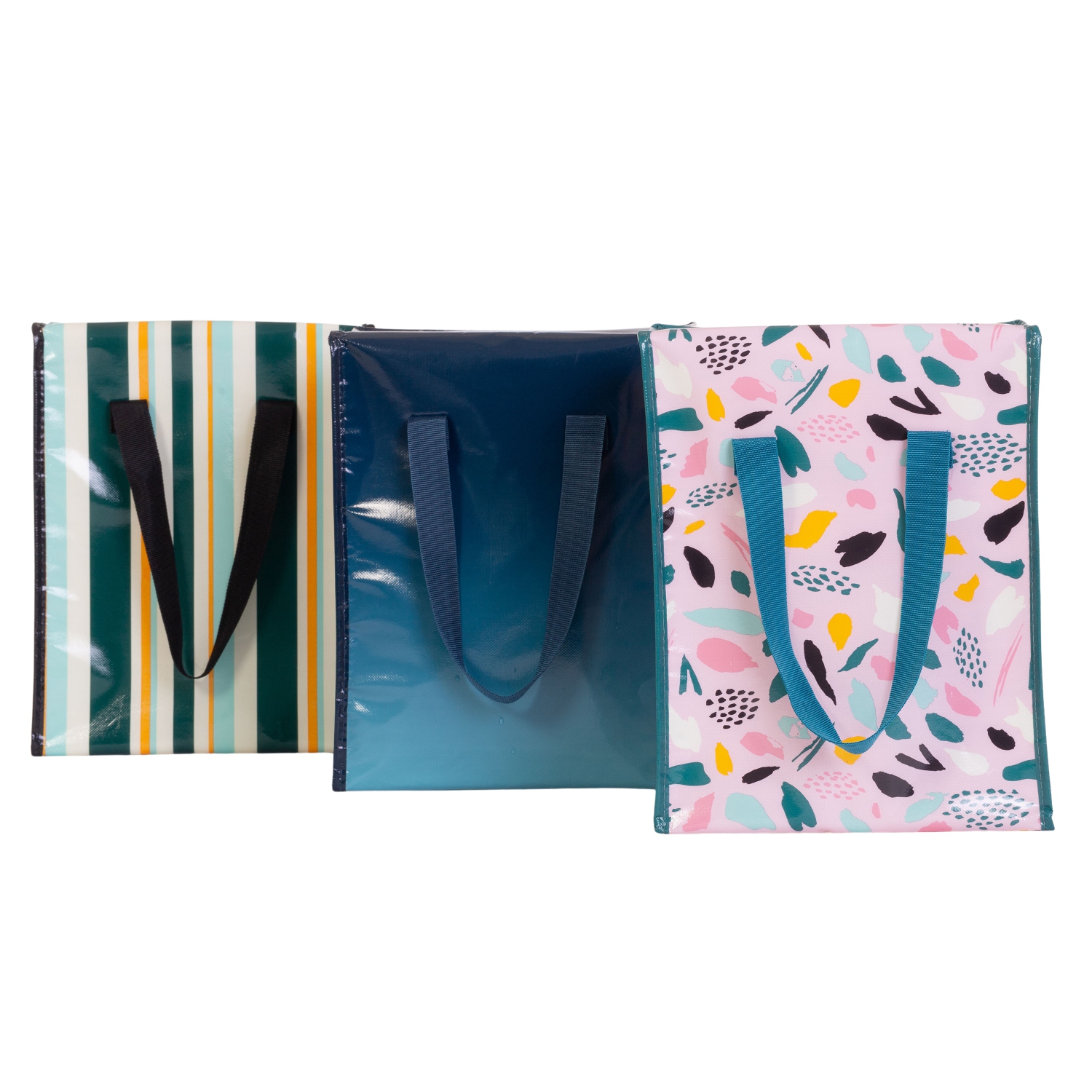 Sacs d'épicerie réutilisables Planet E – glacières colorées, isolées et repliables à fermeture à glissière