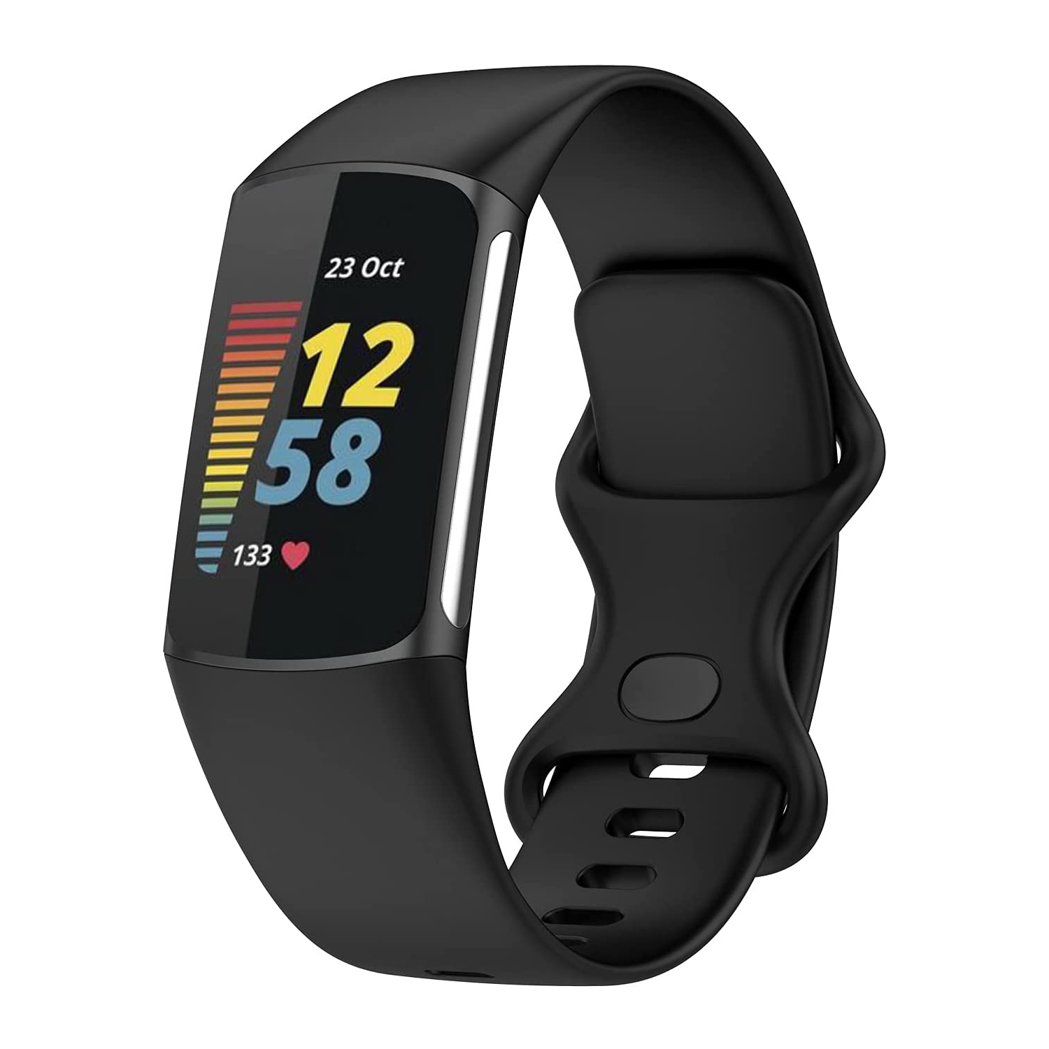 Fitbit Charge 5 Band for Women Men, Soft Silicone Sport Strap Replacement Wristbands -Large