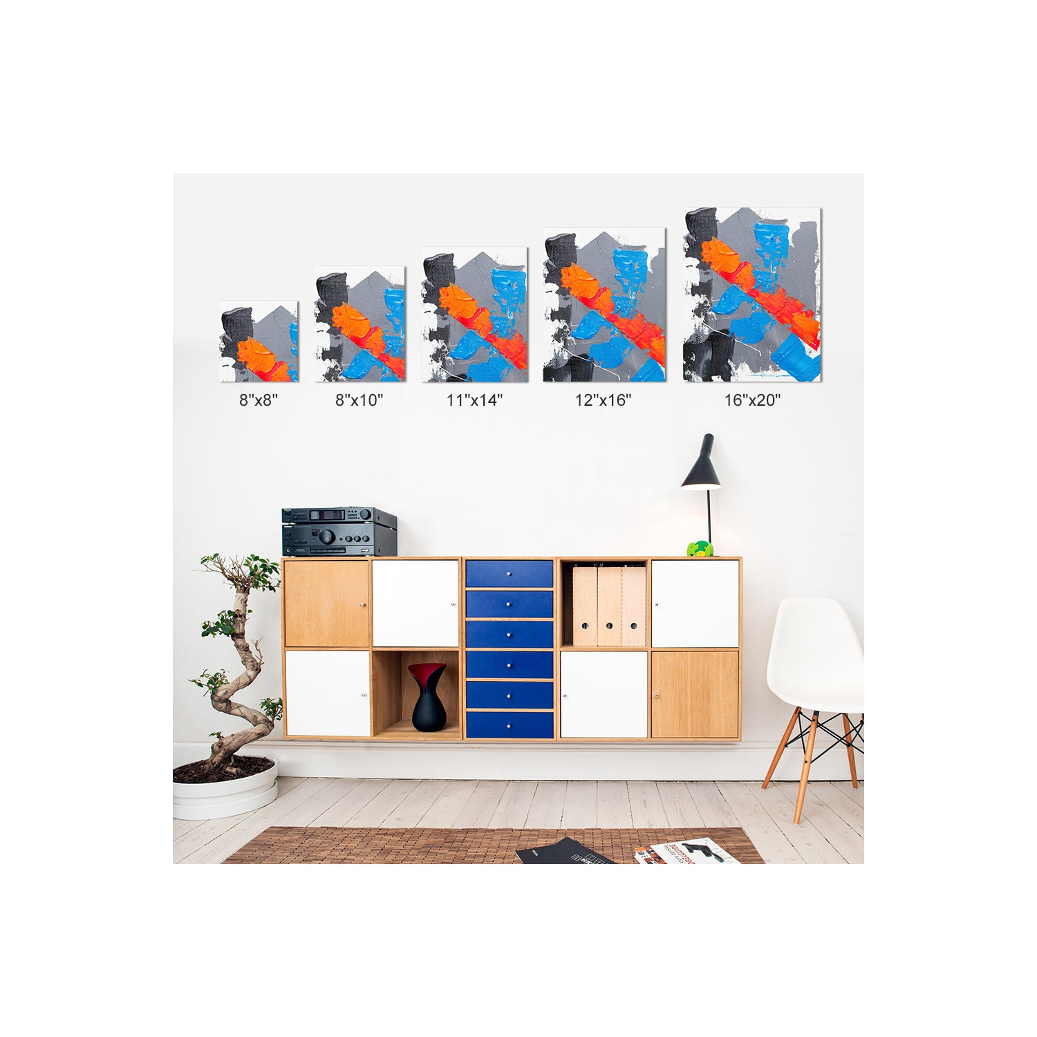 Étudiants, débutants, professionnels peignant une toile vierge tendue, blanc, 100 % coton, 8/paquet - Moustache® - 8" x 10"