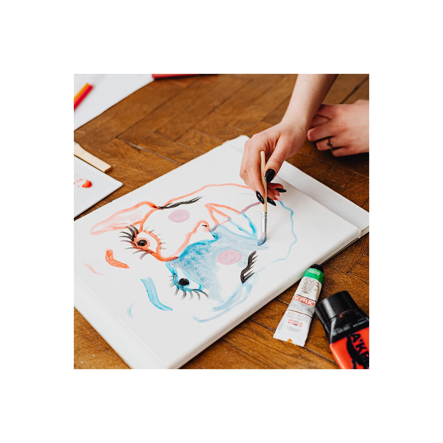 Students, Beginners, Professionals Painting Stretched Blank Canvas, White, 100% Cotton, 8/Pack - Moustache® - 11" x 14"