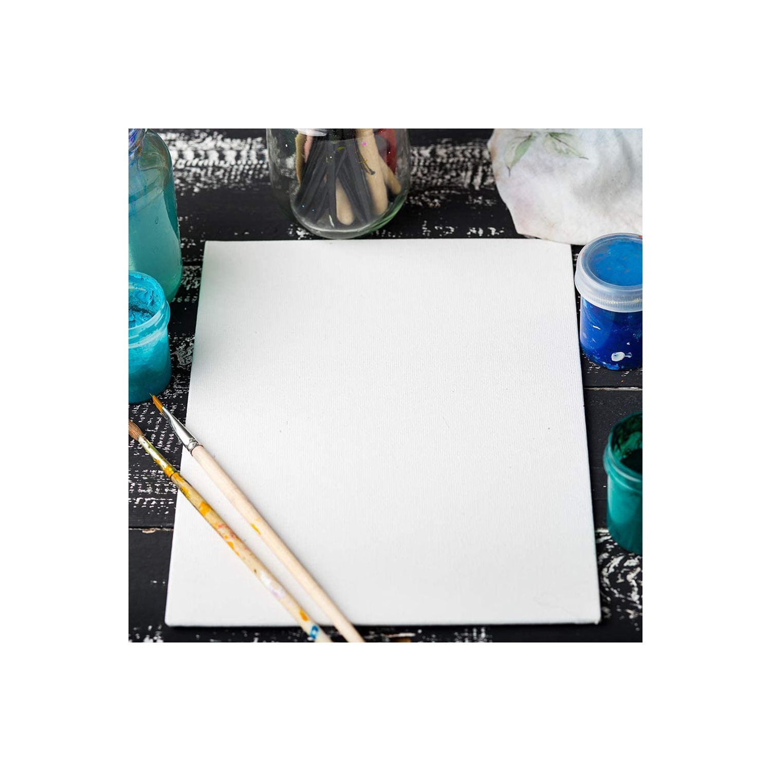 Étudiants, Débutants Peinture Panneaux de Toile Vierges, Tableaux de Toile d'Artiste pour Peinture, Blanc, 12/Pack - Moustache® - 11" x 14"