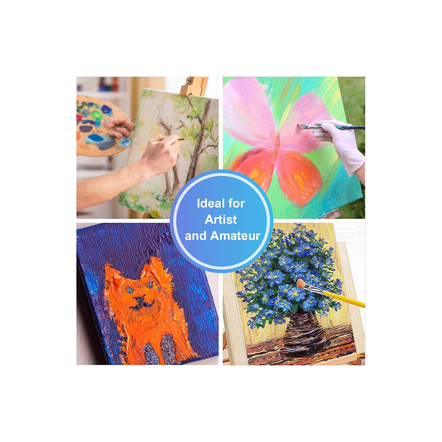 Étudiants, Débutants Peinture Panneaux de Toile Vierges, Tableaux de Toile d'Artiste pour Peinture, Blanc, 12/Pack - Moustache® - 11" x 14"