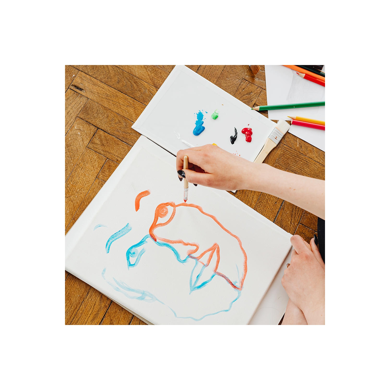 Étudiants, Débutants Peinture Panneaux de Toile Vierges, Tableaux de Toile d'Artiste pour Peinture, Blanc, 12/Pack - Moustache® - 12" x 12"