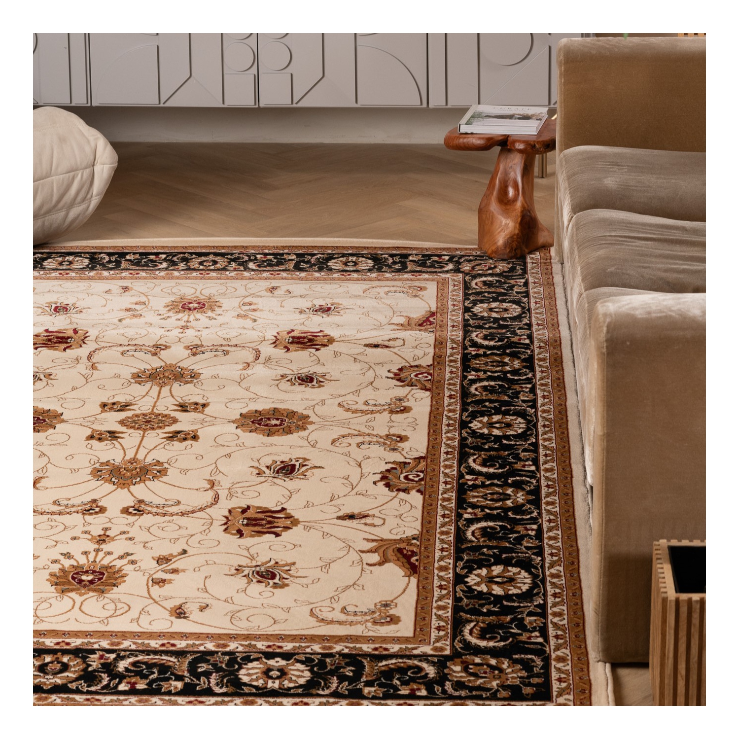 Tapis d'intérieur traditionnel médaillon persan Yasmin Branch
