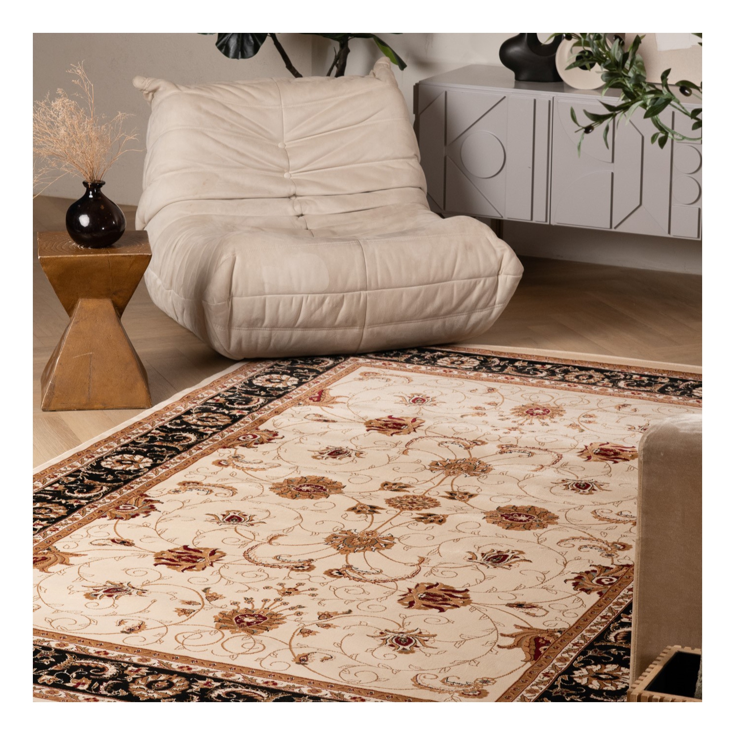 Tapis d'intérieur traditionnel médaillon persan Yasmin Branch