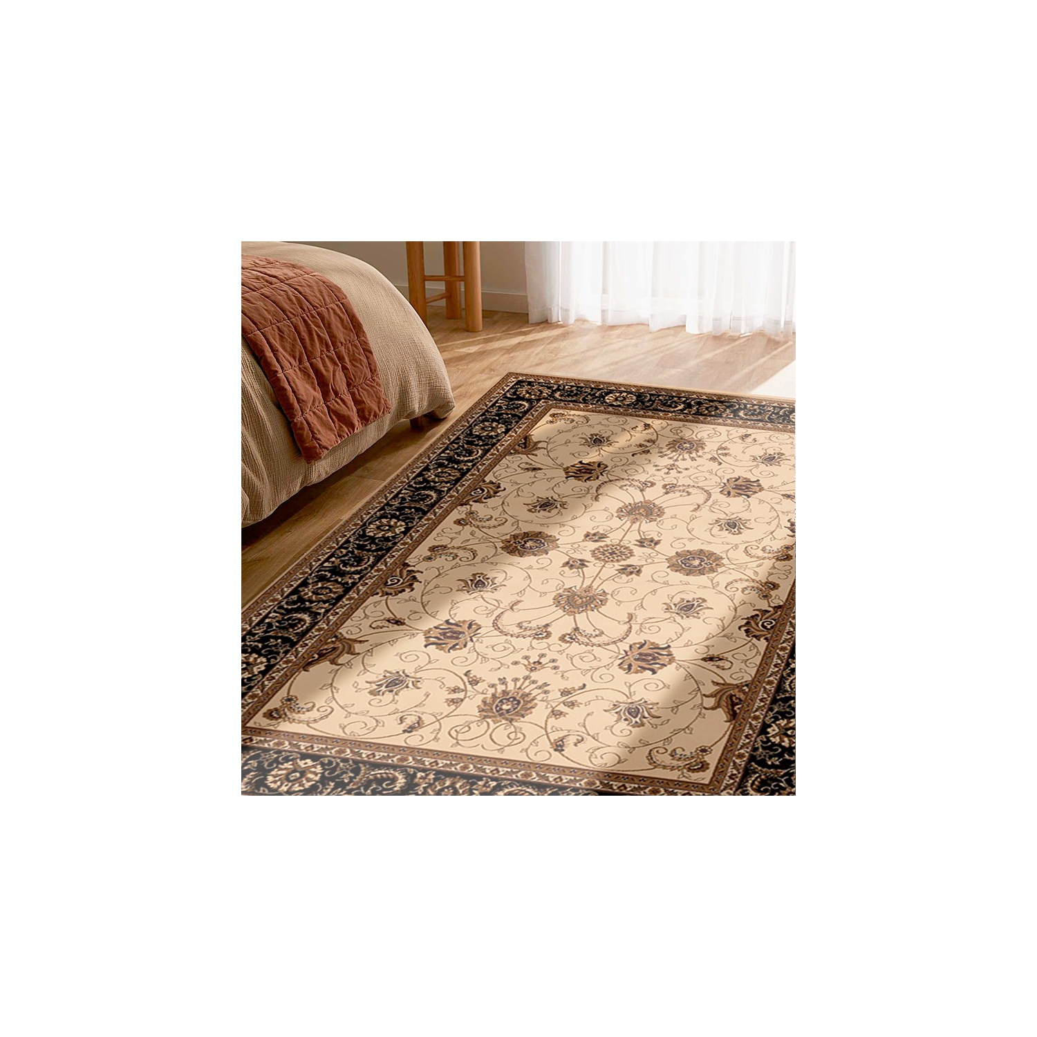 Tapis d'intérieur traditionnel médaillon persan Yasmin Branch