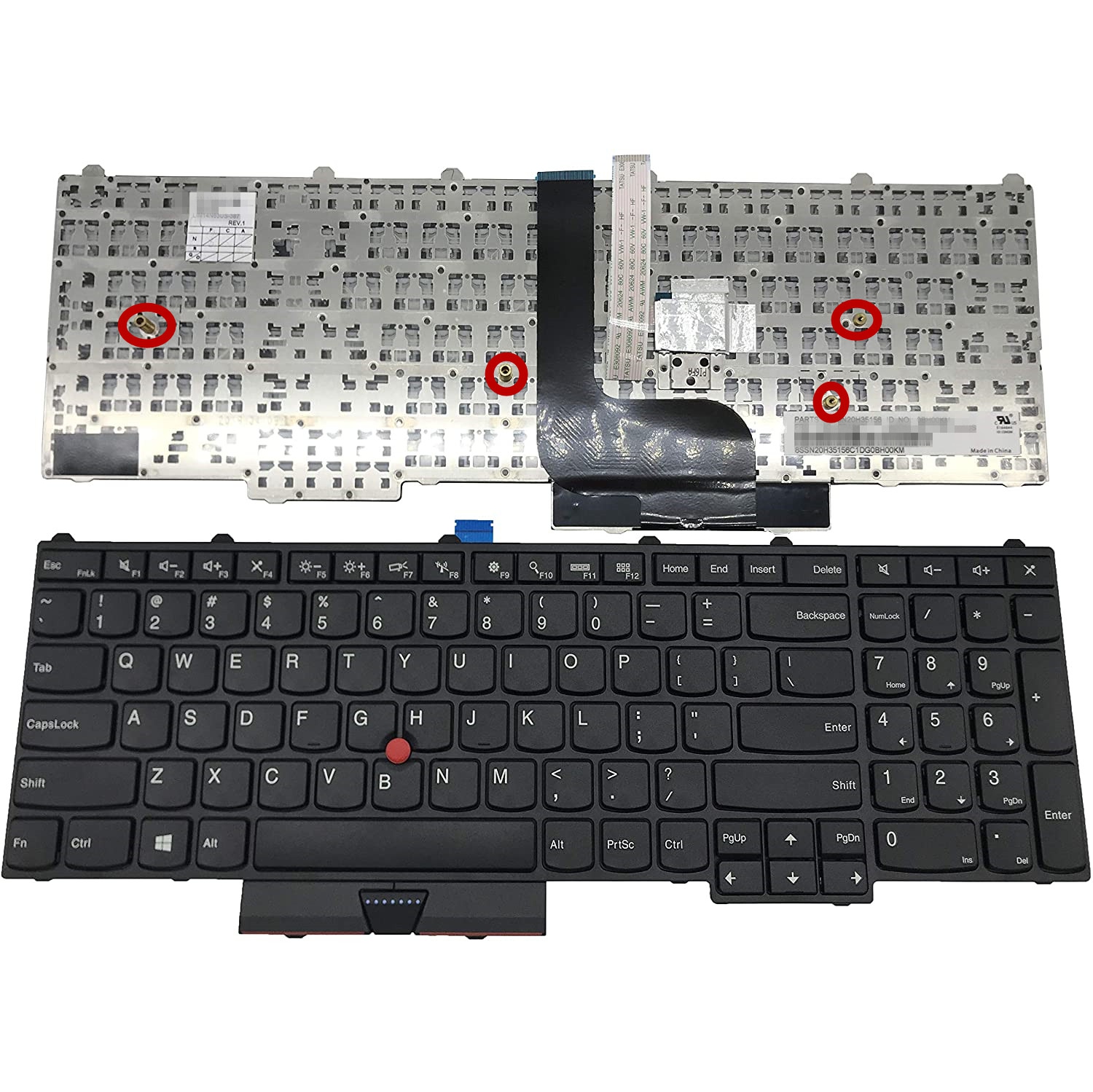 Laptop Replacement US Layout Keyboard for Lenovo ThinkPad P50(20EN/20EQ) P70(20ER/20ES) P51 P71 Without Backlit P/N: 00PA288 SN20K85114 00PA247 0BH00HH SN20H35156 00PA329 00PA247 (NOT for P50S P51S)