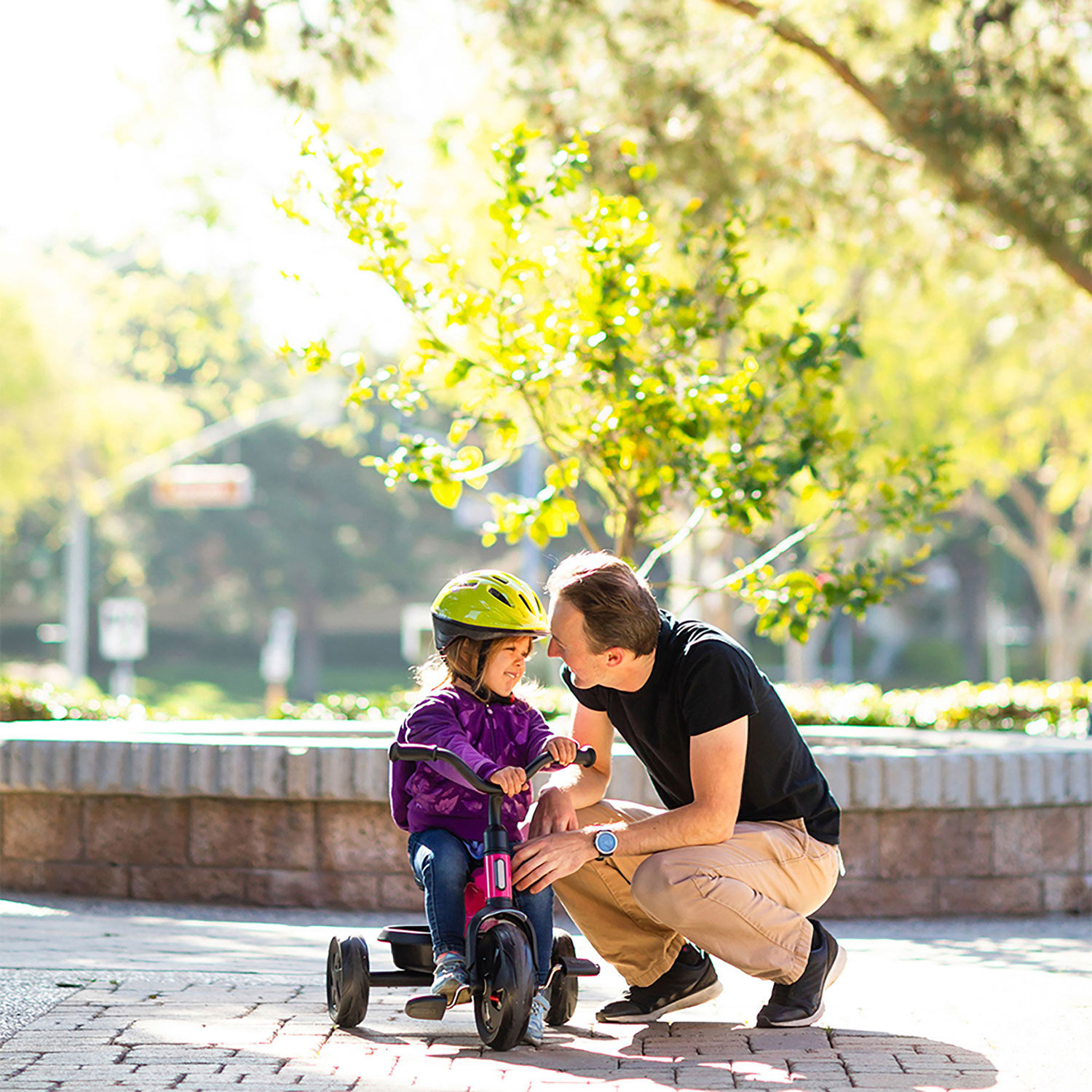 Joovy Tricycoo 9" Kids Push/Pedal Tricycle - Pink Crush