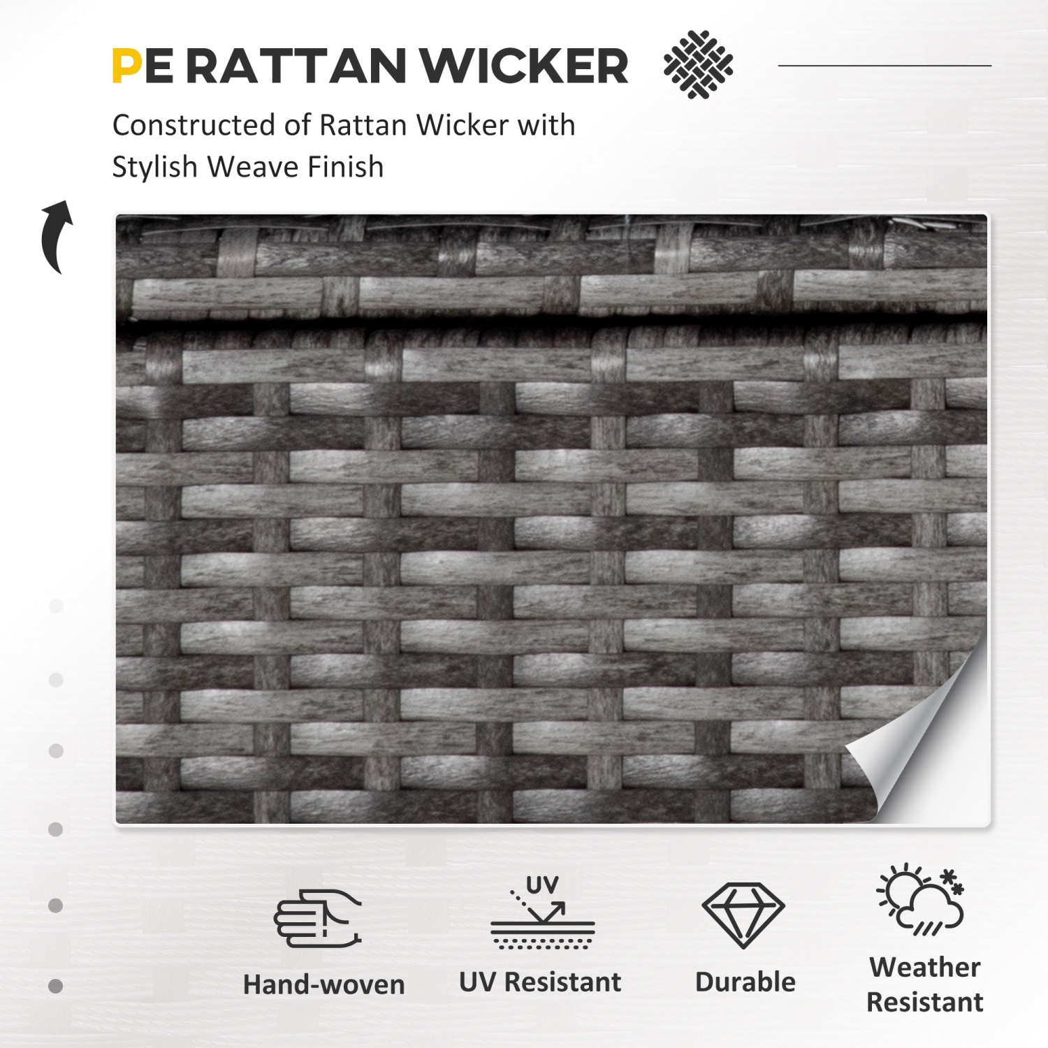 Outsunny 4 Pieces Patio Furniture Set with Cushions, Outdoor PE Rattan Wicker Conversation Garden Sofa Set with 2-Seater Chairs & Glass Coffee Table,