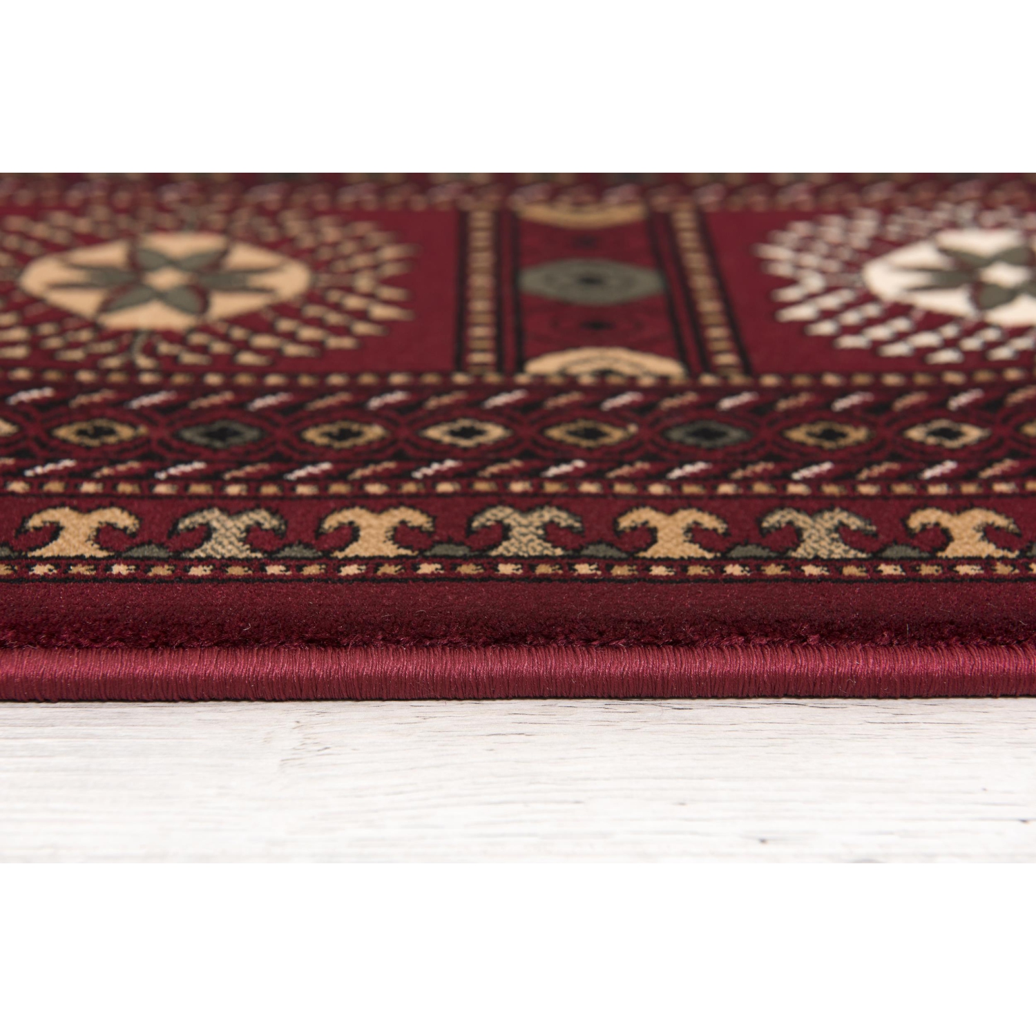 Rug Branch Rawda Traditional Oriental Bokhara Red/Beige Indoor Area Rug