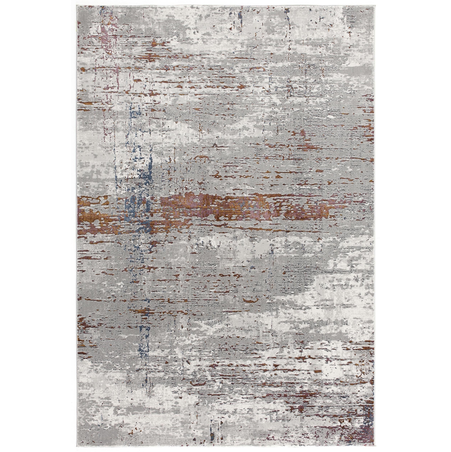 Tapis d'intérieur de style contemporain Cairn gris vieilli/rouge branche