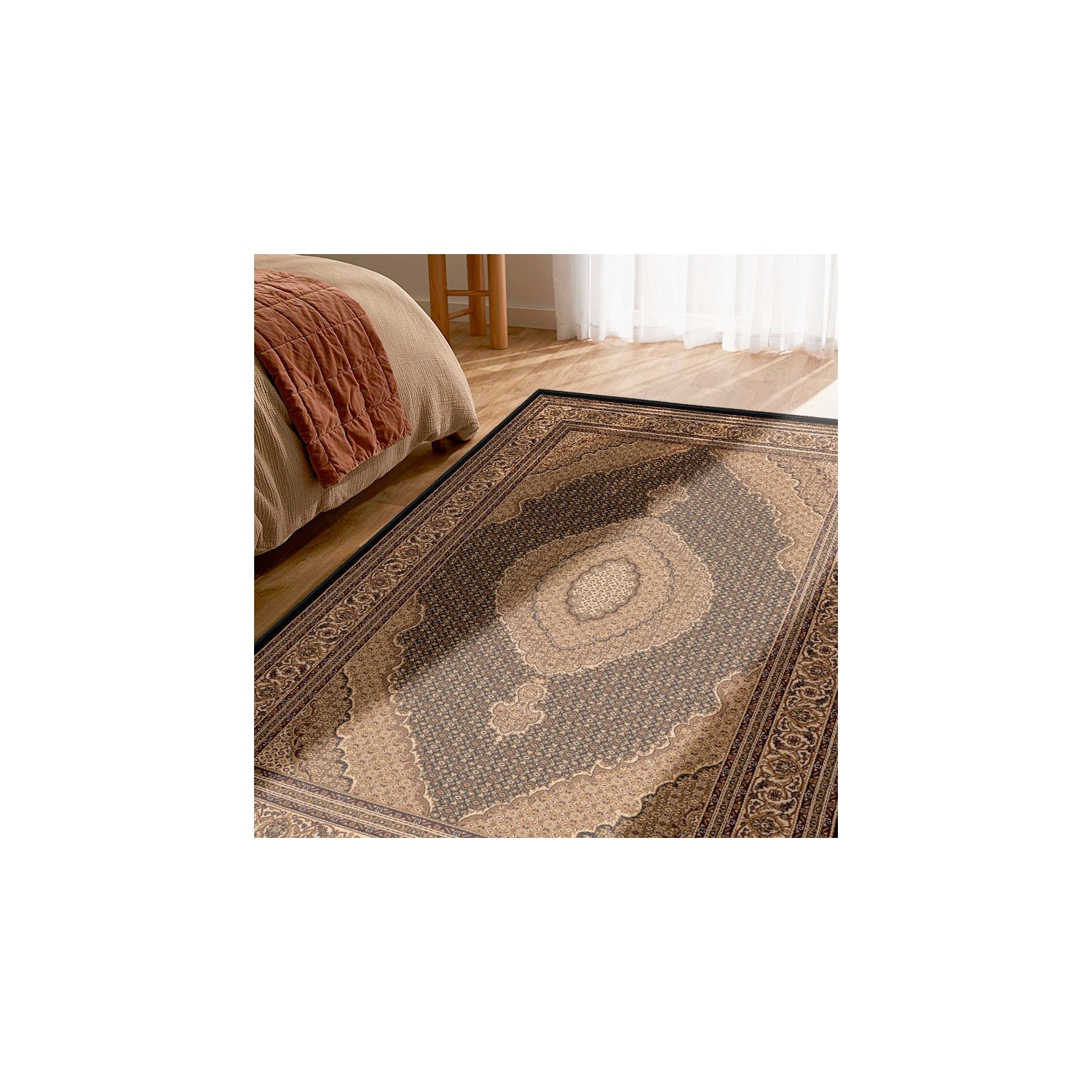 Tapis d'intérieur traditionnel à médaillon persan Branch Faris