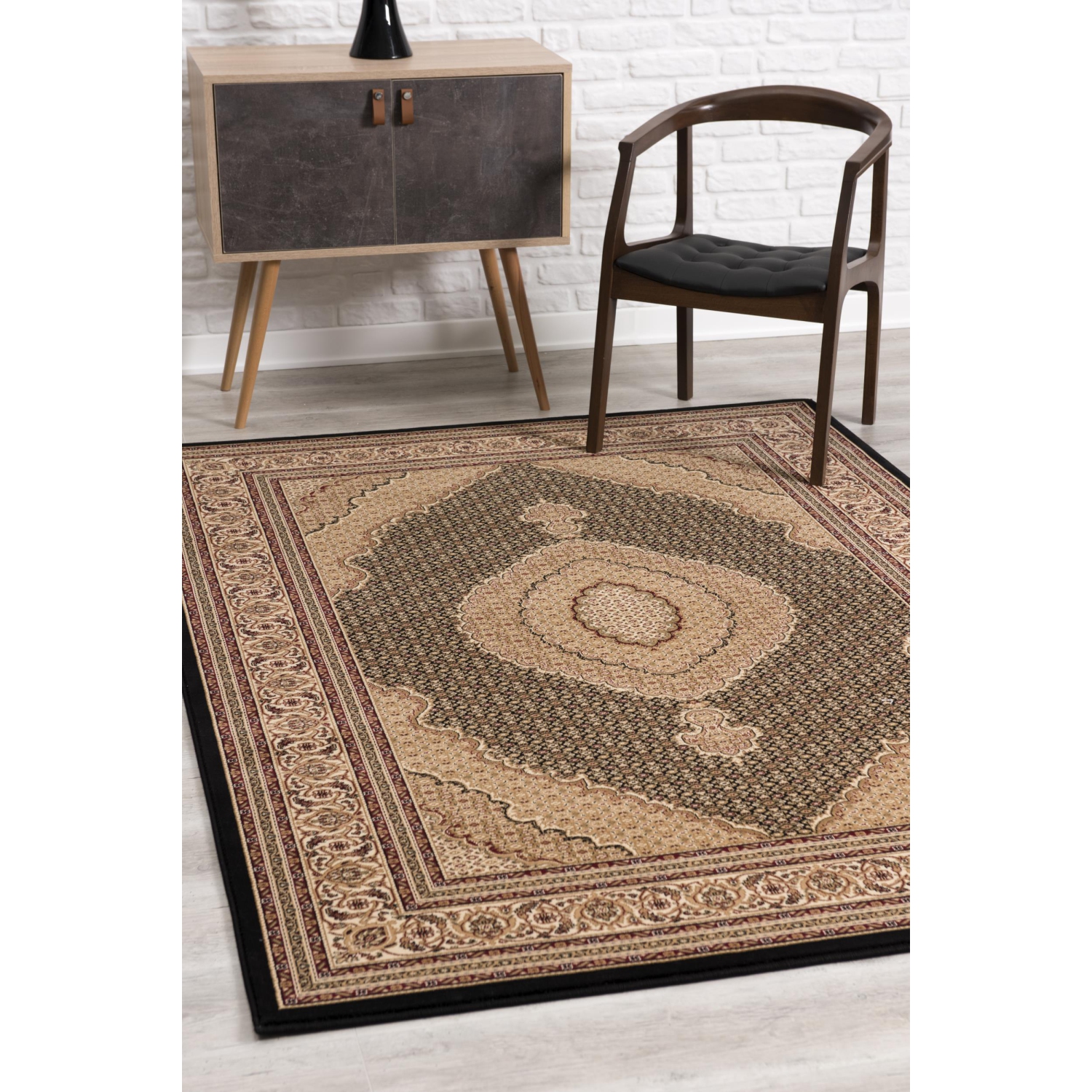 Tapis d'intérieur traditionnel à médaillon persan Branch Faris