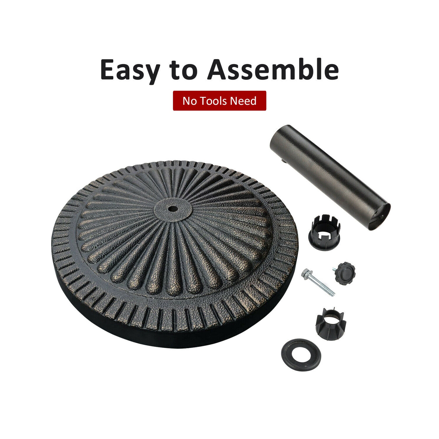 Gymax 30LBS Round Patio Market Umbrella Base Heavy-Duty Outdoor Stand