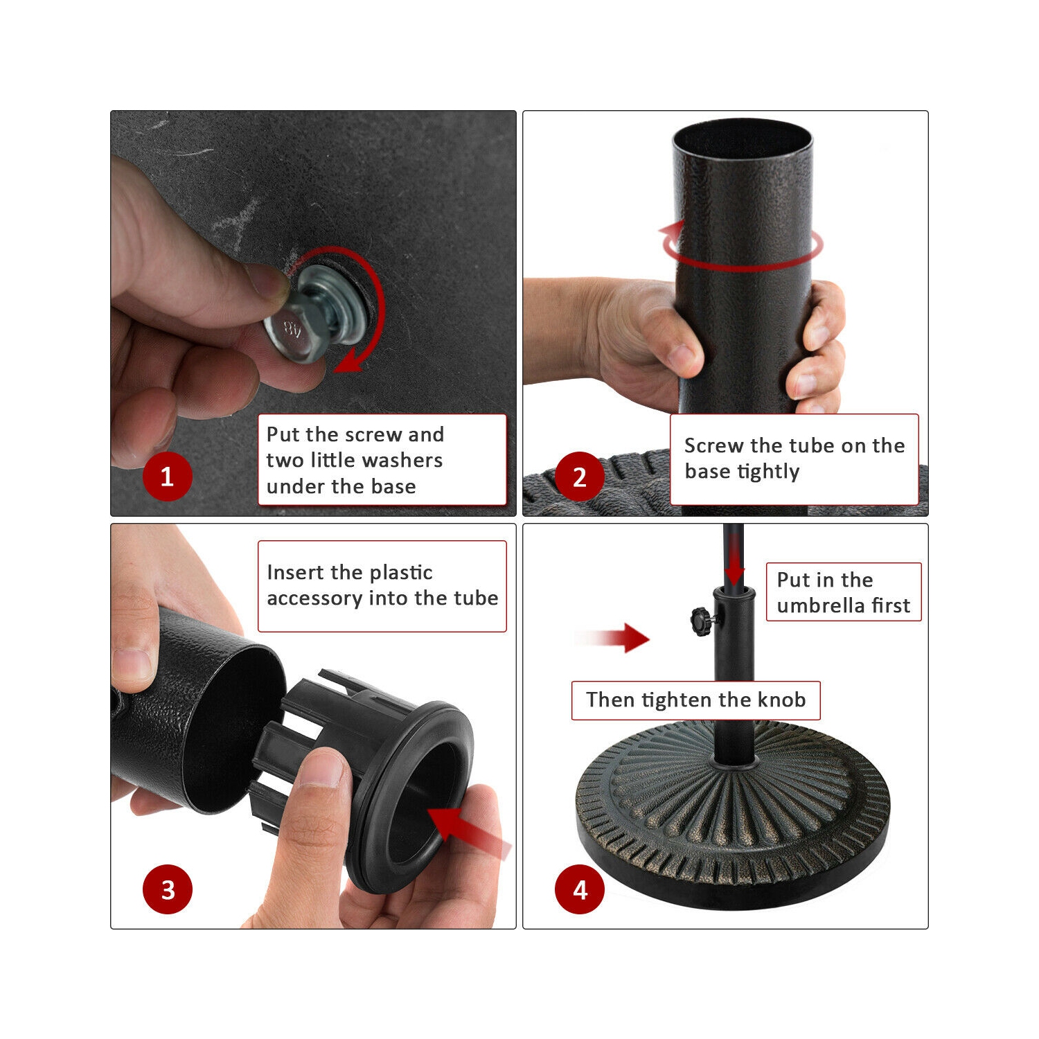 Gymax 30LBS Round Patio Market Umbrella Base Heavy-Duty Outdoor Stand