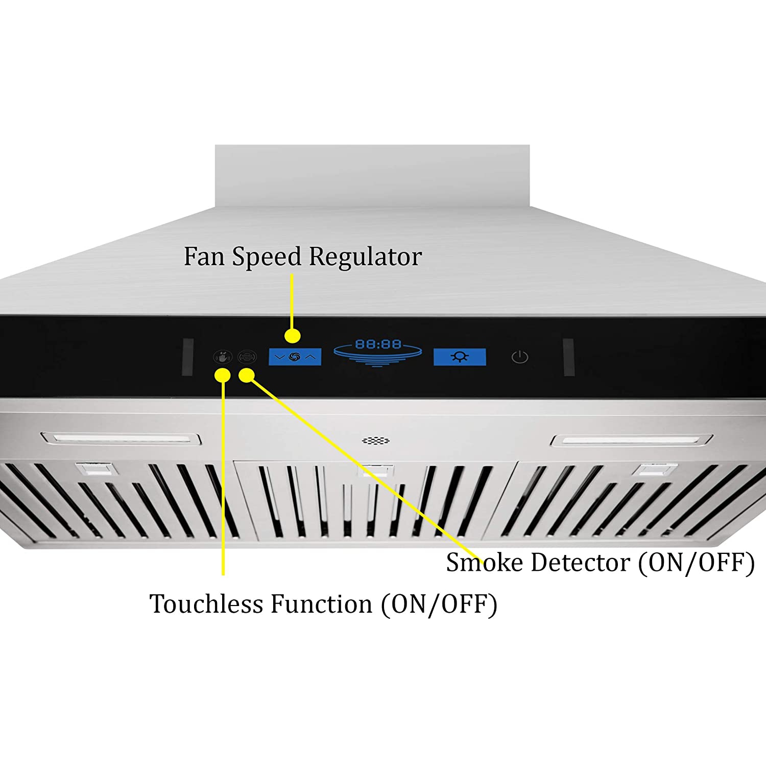 Hotte de cuisine murale en ACIER INOXYDABLE de 900 pi3/min de ROXON, hotte de 30 po, ventilateur de cuisine RXN-W42AH-30