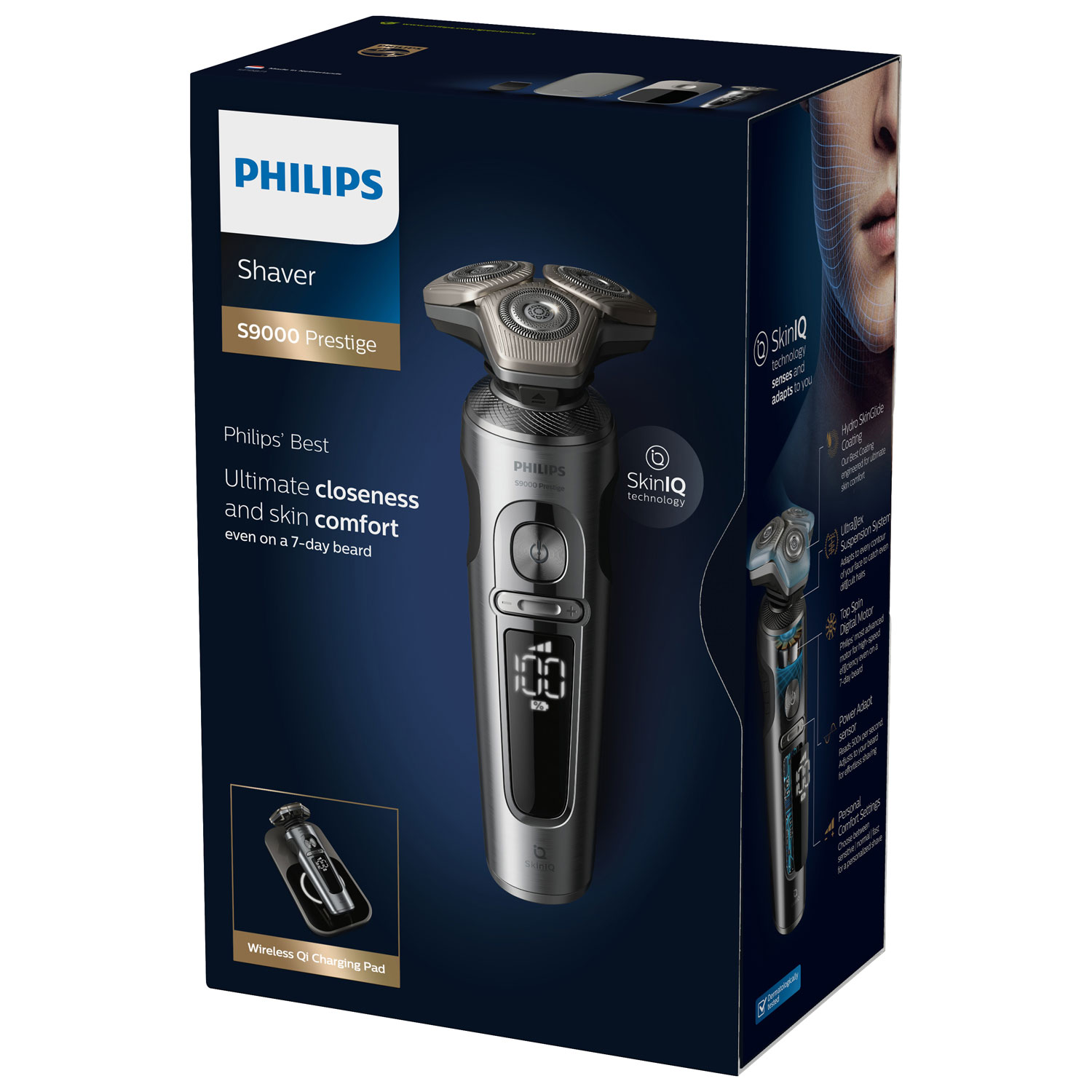 Rasoir à tête rotative pour peau sèche ou humide série 9000 Prestige de Philips