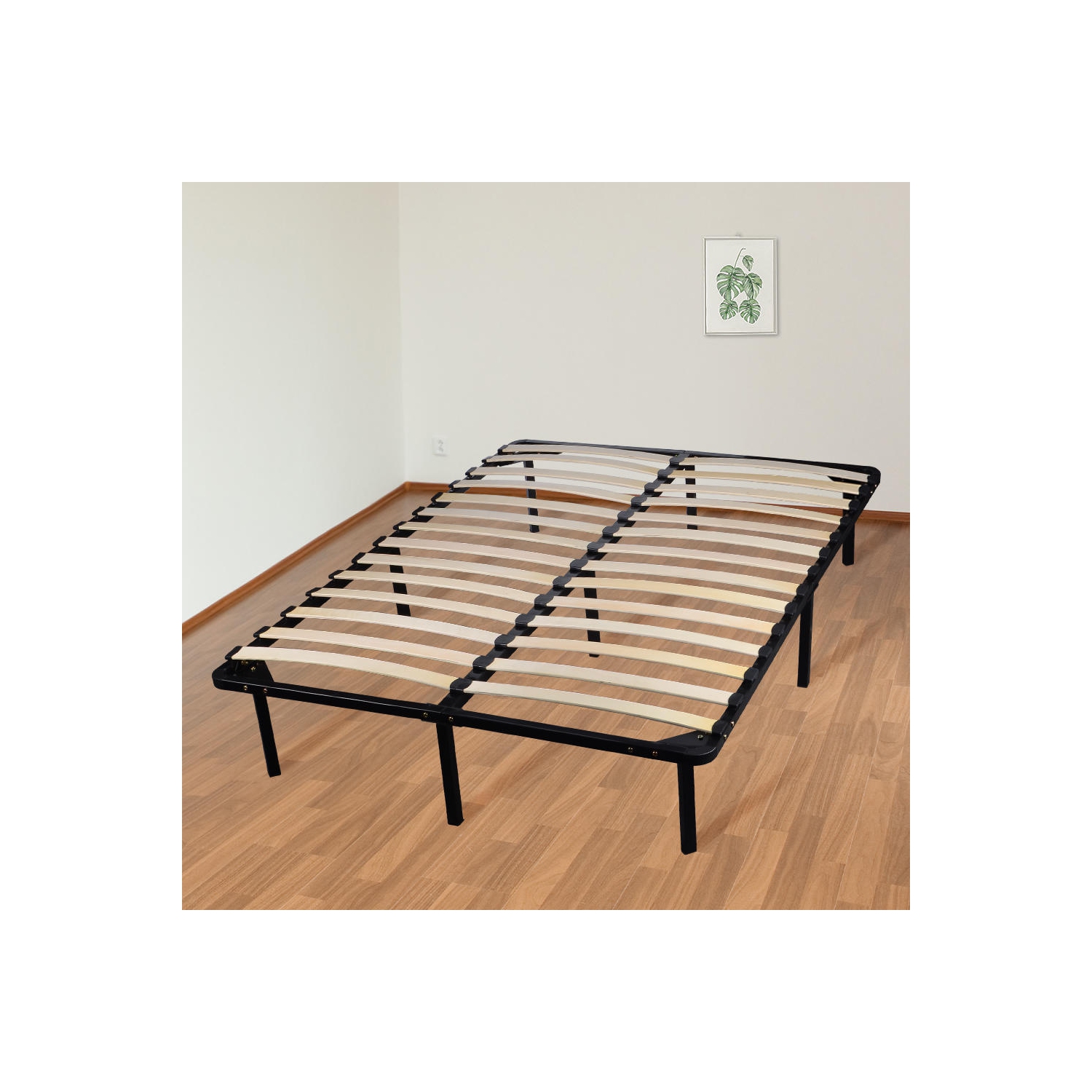 Plate-forme en métal pour cadre de lit pleine grandeur avec sommier à lattes en bois, aucun sommier requis