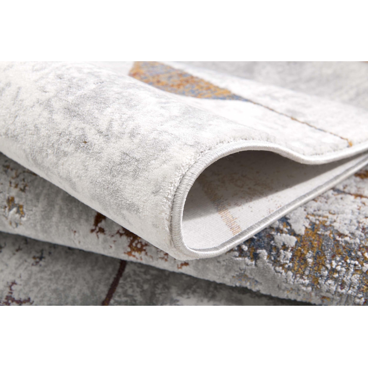 Tapis d'intérieur comtemporain Kairon à motif géométrique gris/beige