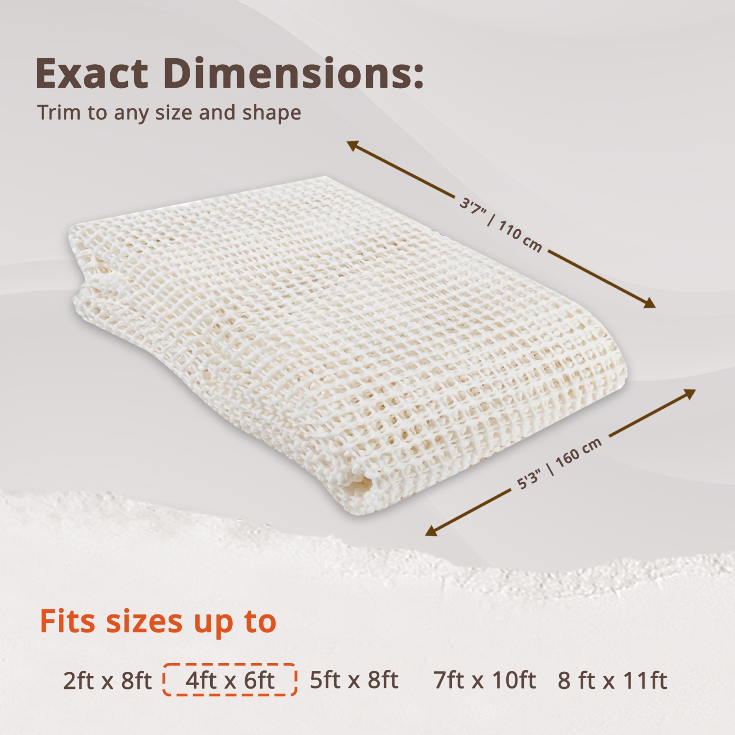 Rug Branch Supreme Antidérapant Tapis Pad Intérieur/ Extérieur - 7x10