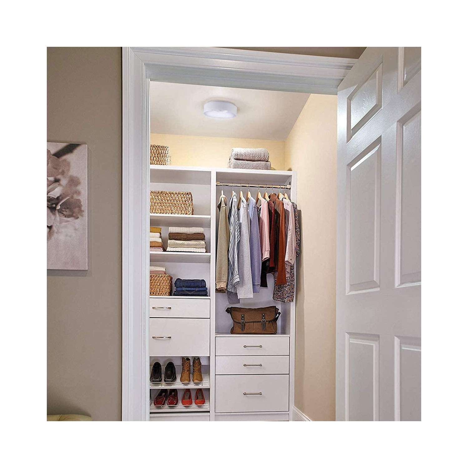 LIVINGbasics Battery Powered Ultra Bright 80 LED 400 Lumens Motion Sensor Ceiling Light with Cool or Warm light - White