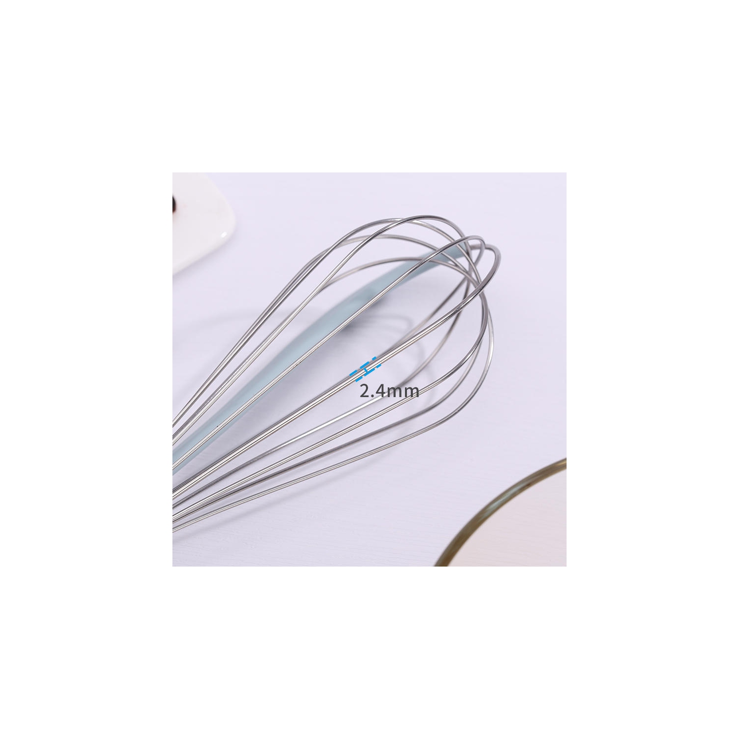 2-in-1 Basting whisk Manual Egg Beater With Bowl Scraper Stainless Steel Wire Balloon Whisk For Blending, Beating, Frothing & Stirring