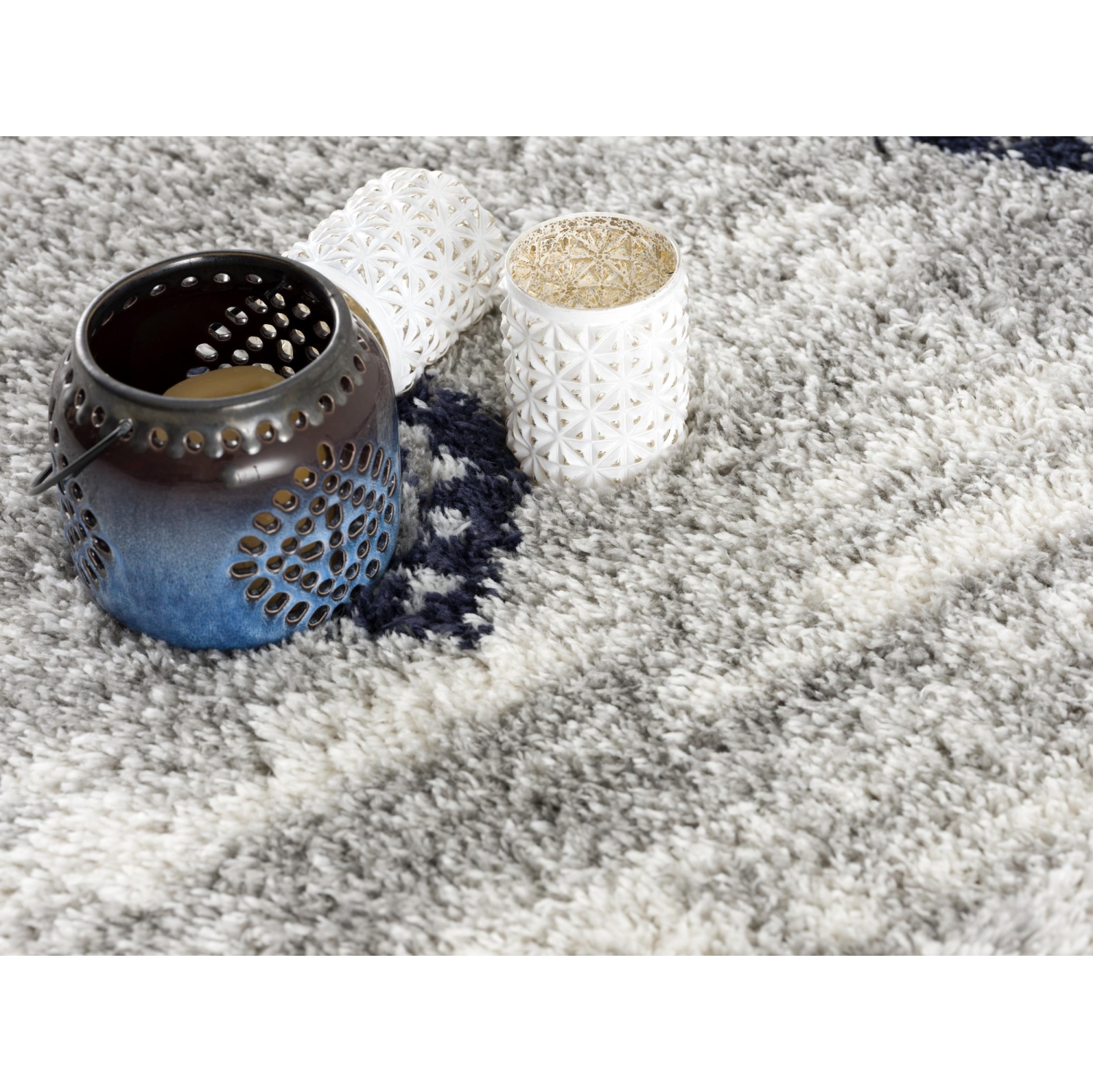 Rug Branch Azel Contemporary Moroccan Grey/Blue Indoor Area Rug