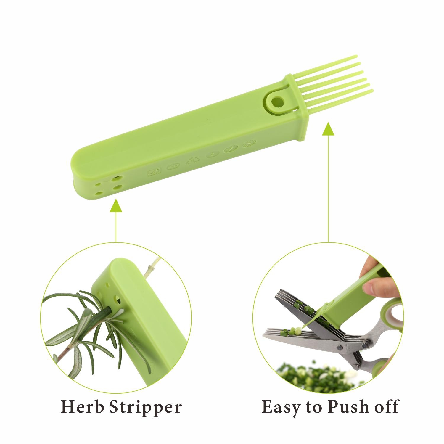 Ensemble de ciseaux à herbes à 5 lames avec gaine et brosse pour cisaillement de cuisine, coupe