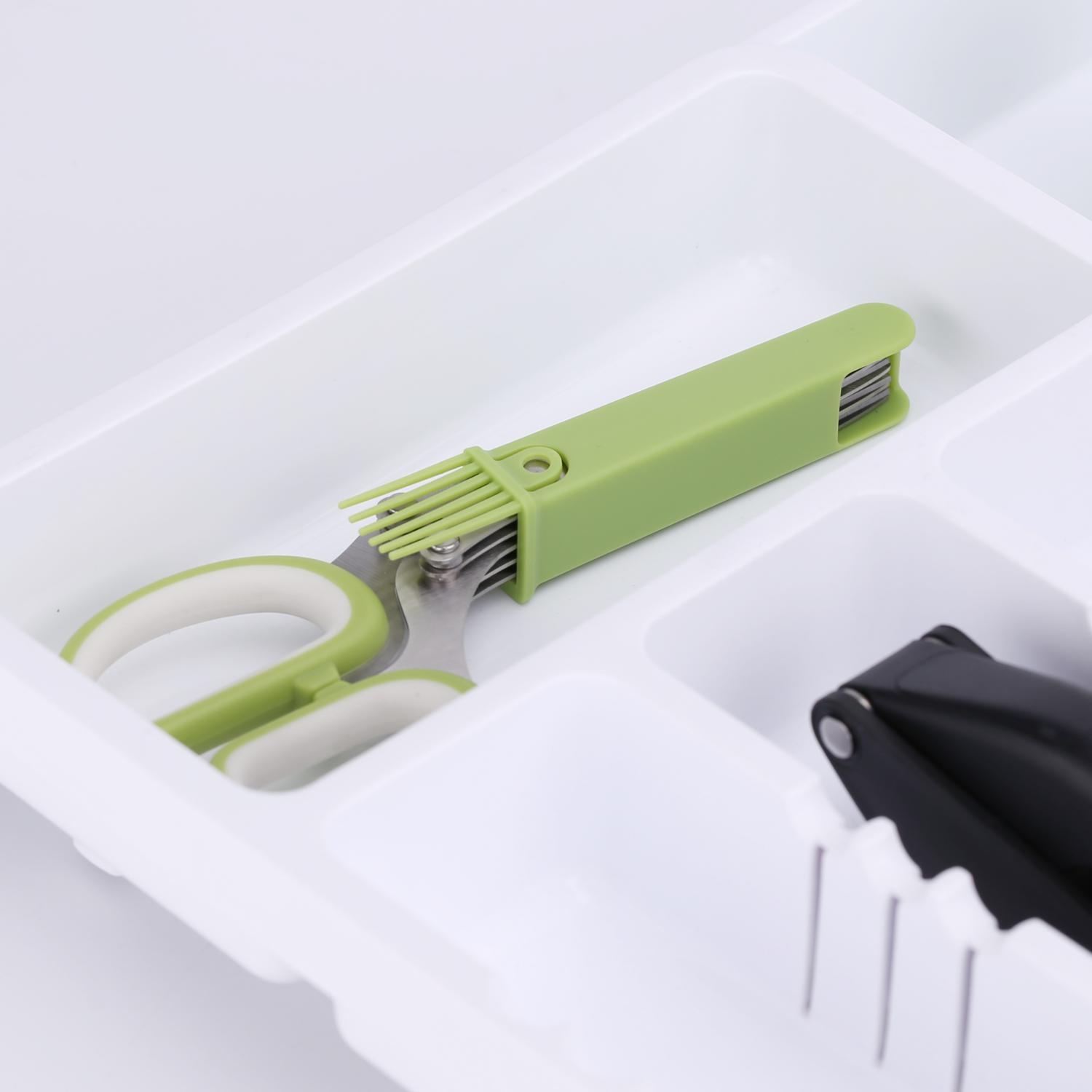 Ensemble de ciseaux à herbes à 5 lames avec gaine et brosse pour cisaillement de cuisine, coupe