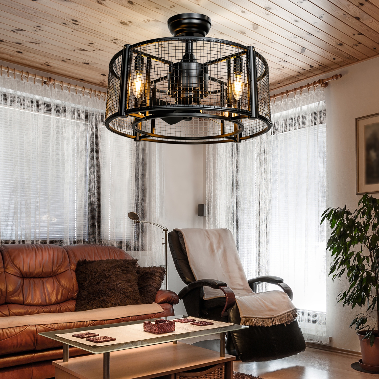 Ventilateur de plafond sans pales de 20 po de Costway avec moteur léger réversible et télécommande