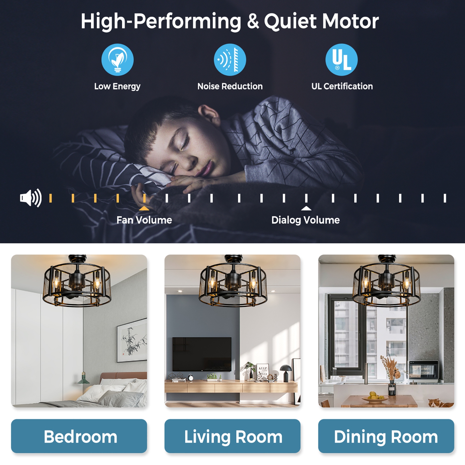 Ventilateur de plafond sans pales de 20 po de Costway avec moteur léger réversible et télécommande