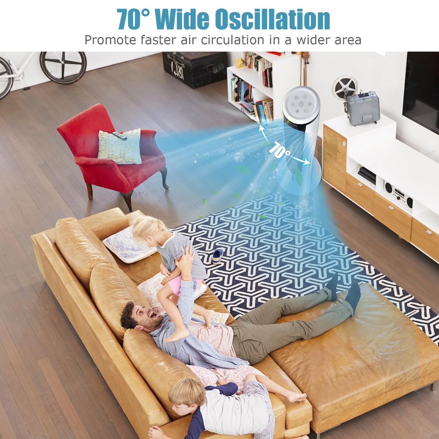 Costway 41" Evaporative Air Cooler Quiet Cooling Oscillating Fan w/ Remote Control